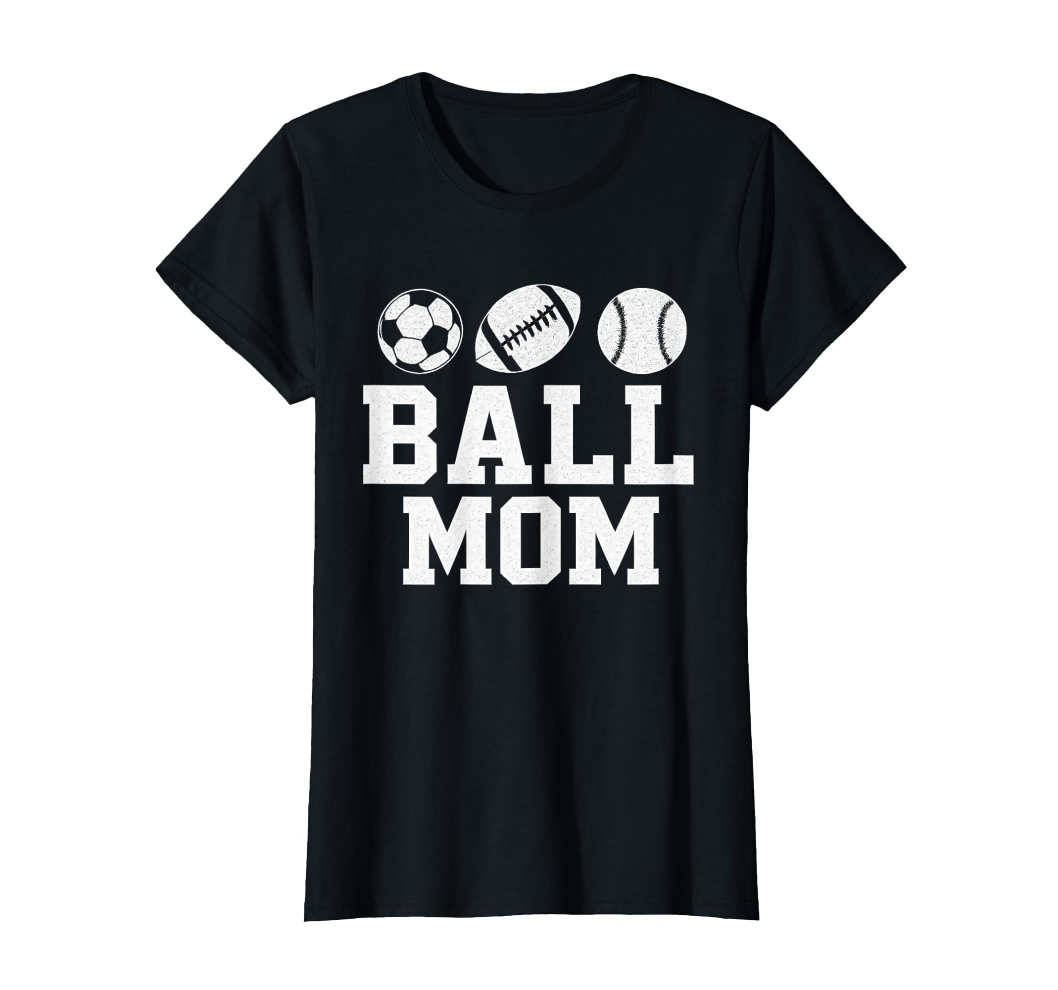 Ball Mom Soccer Football Baseball Mom Both T-Shirt - Unique Graphic Unisex - T-Shirt, Sweatshirt, Hoodie