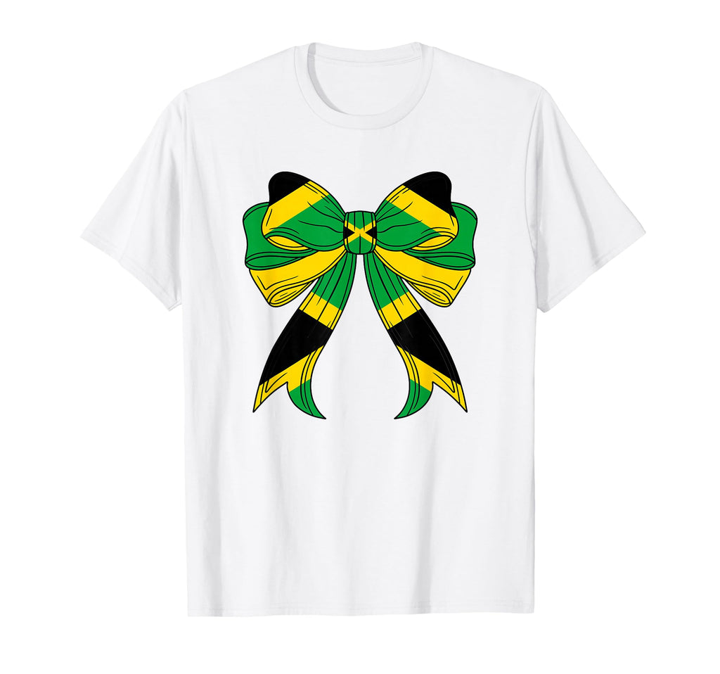 Jamaica Flag Coquette Bow Jamaican T-Shirt - Custom Art Print Unisex - T-Shirt, Sweatshirt, Hoodie
