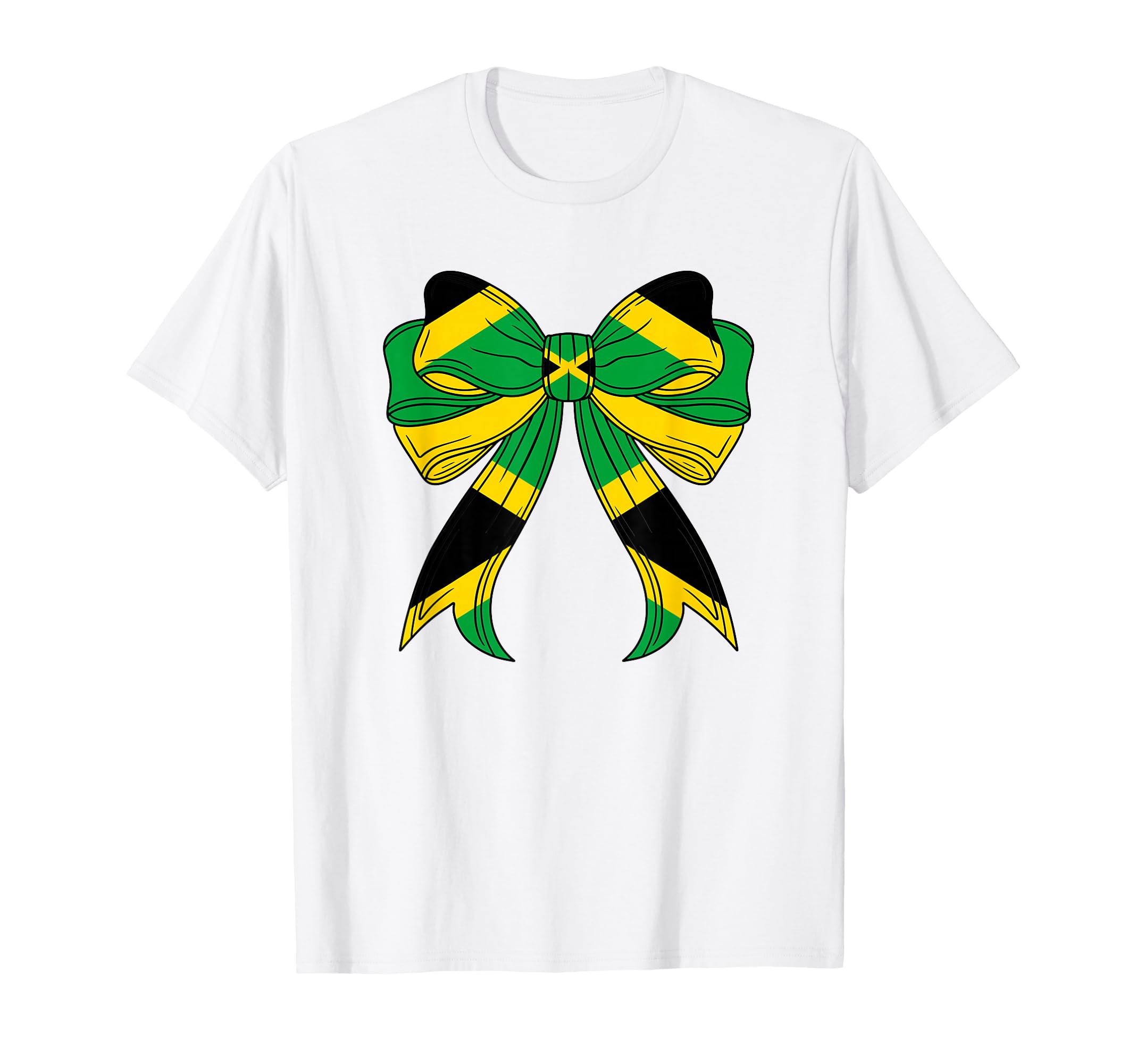 Jamaica Flag Coquette Bow Jamaican T-Shirt - Custom Art Print Unisex - T-Shirt, Sweatshirt, Hoodie