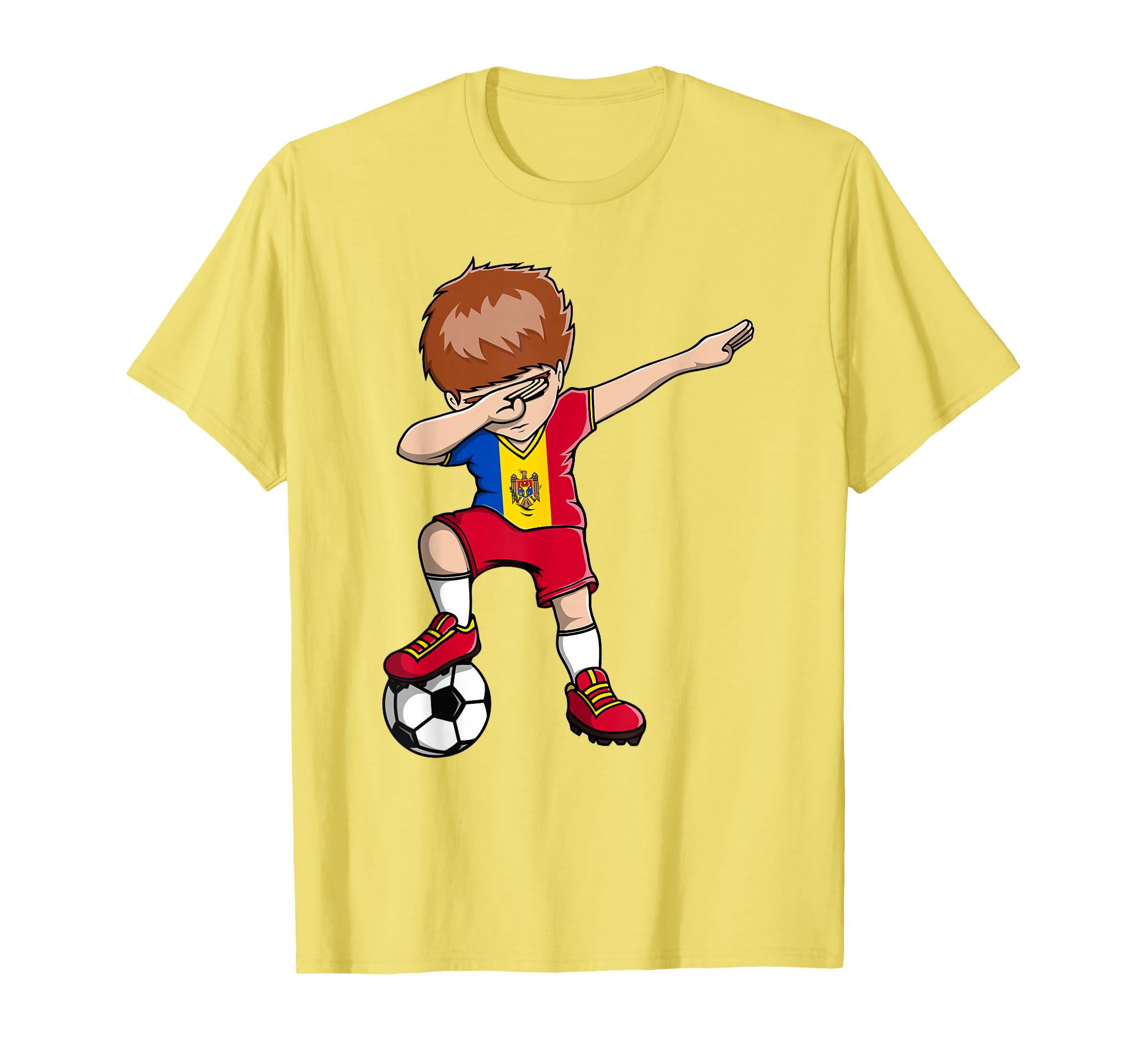 Dabbing Soccer Moldova Jersey T-Shirt - Minimalist Print Men Women - T-Shirt, Sweatshirt, Hoodie