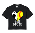 Ball Mom Heart Funny Softball Soccer Mom Hoodie - Trendy Graphic Men Women - T-Shirt, Sweatshirt, Hoodie