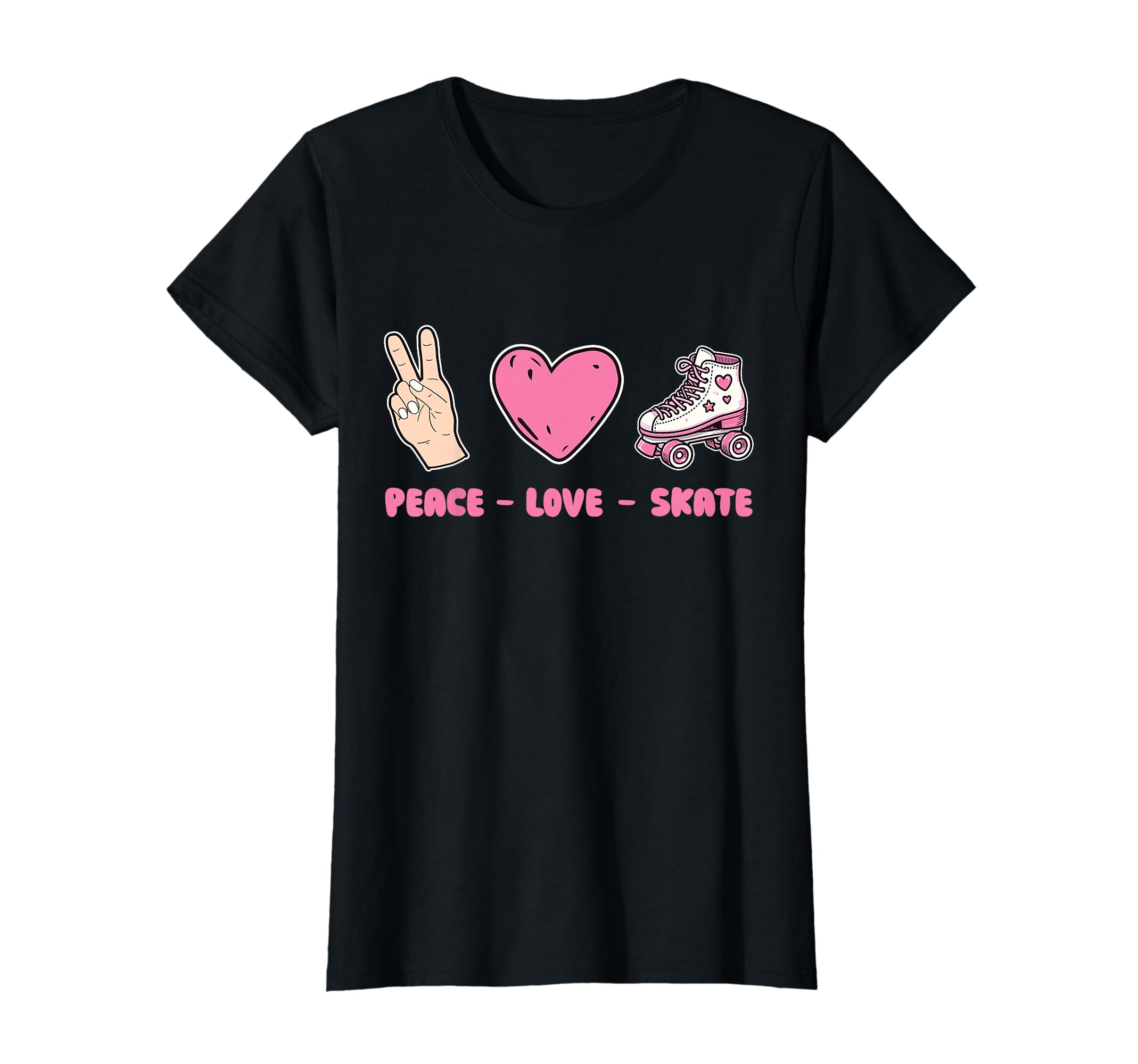 Peace Love Skate Roller Skates T-Shirt - Novelty Apparel Men Women - T-Shirt, Sweatshirt, Hoodie
