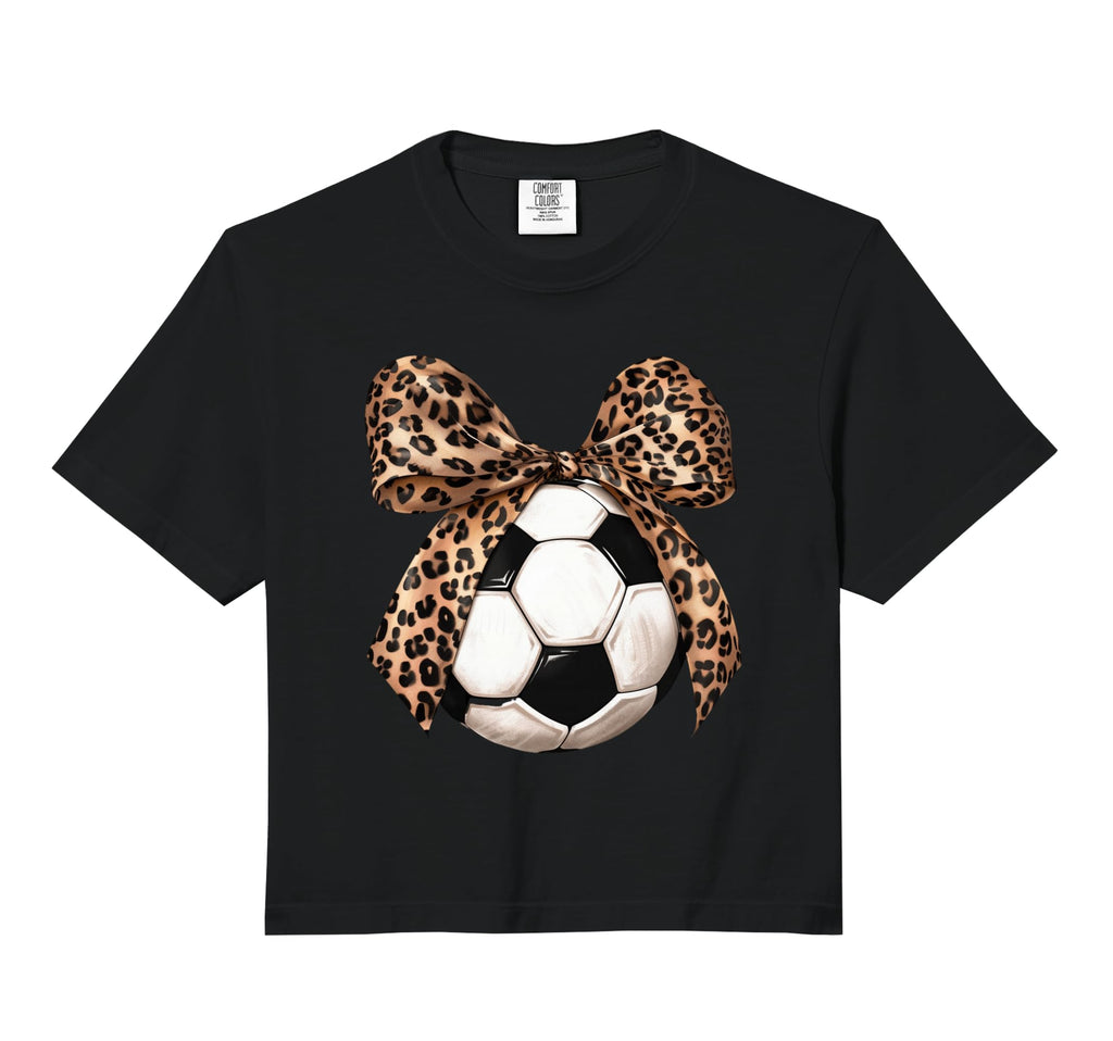 Soccer Coquette Bow Leopard Sweatshirt - Streetwear Style Men Women - T-Shirt, Sweatshirt, Hoodie