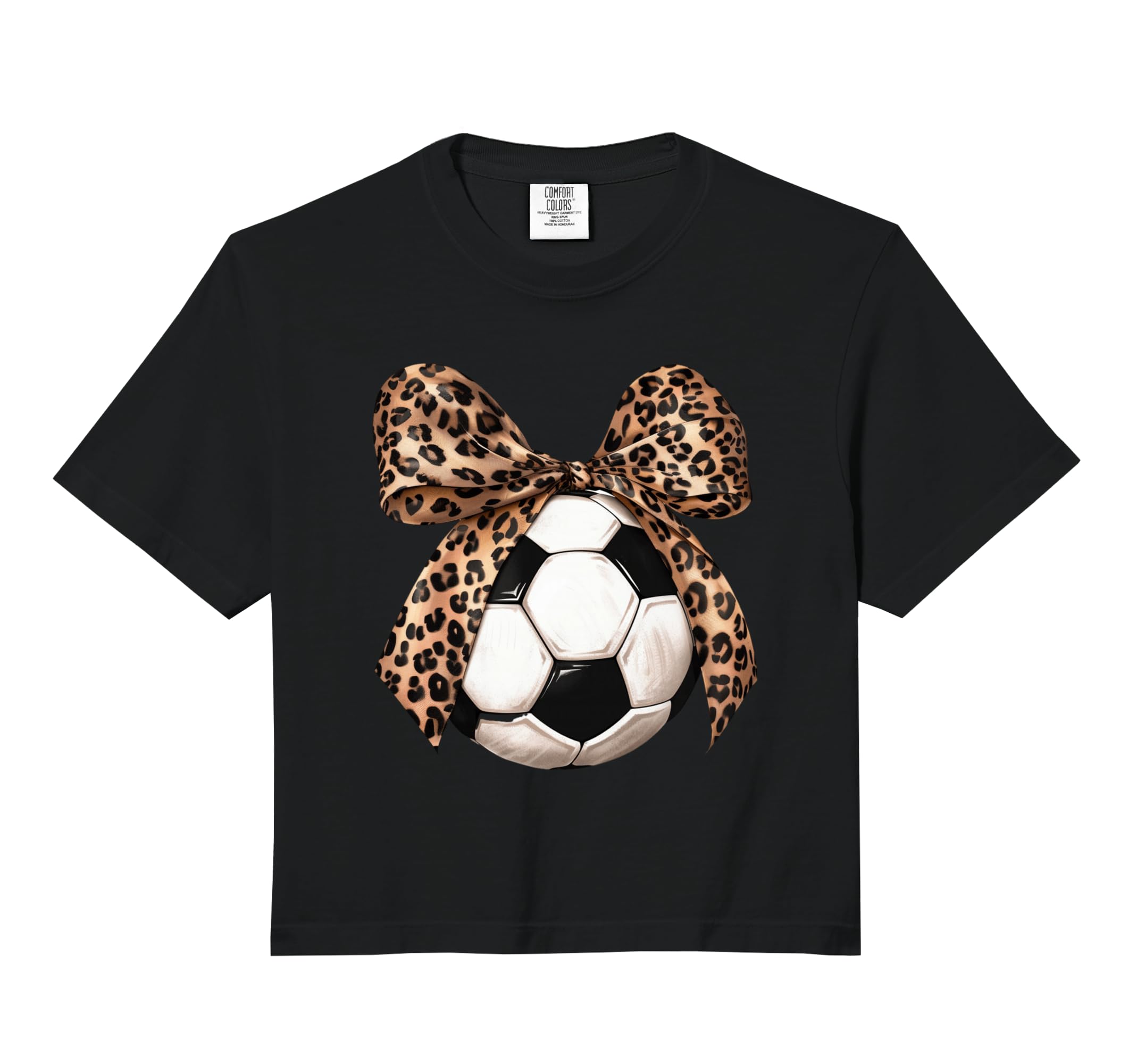 Soccer Coquette Bow Leopard Sweatshirt - Streetwear Style Men Women - T-Shirt, Sweatshirt, Hoodie
