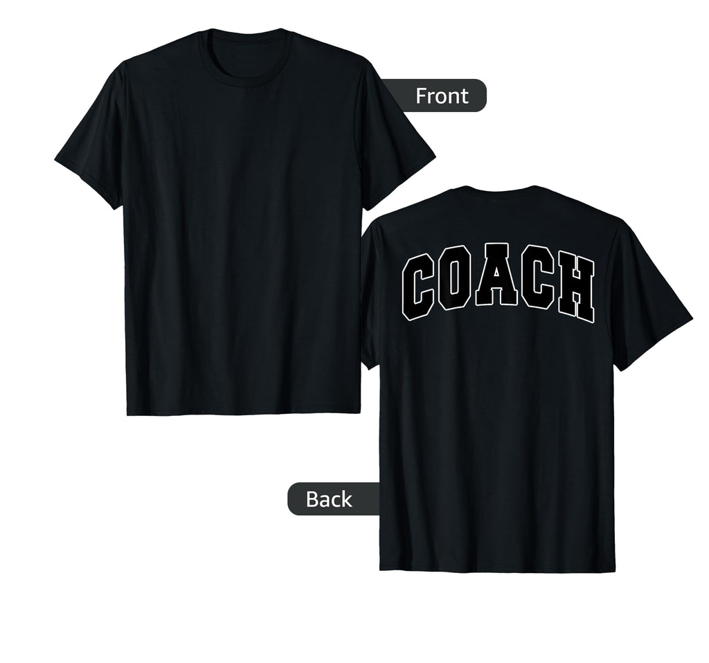 Coach Sports Trainer Varsity Team Black T-Shirt - Custom Art Print Unisex - T-Shirt, Sweatshirt, Hoodie
