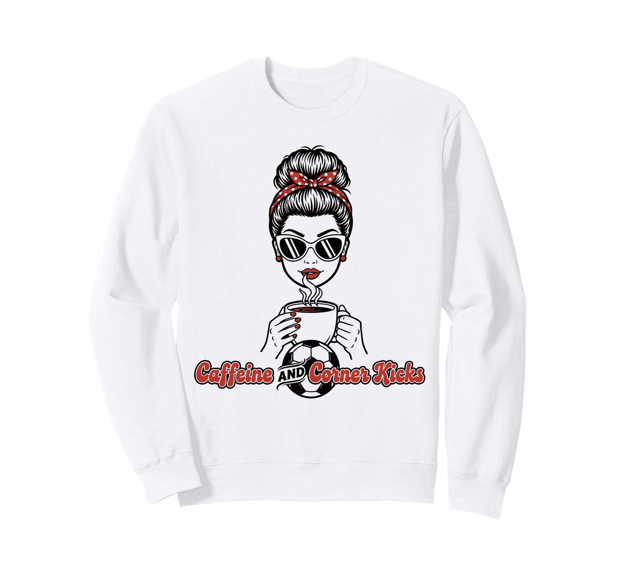 Caffeine And Corner Kicks Womens Sweatshirt - Aesthetic Graphic Unisex - T-Shirt, Sweatshirt, Hoodie