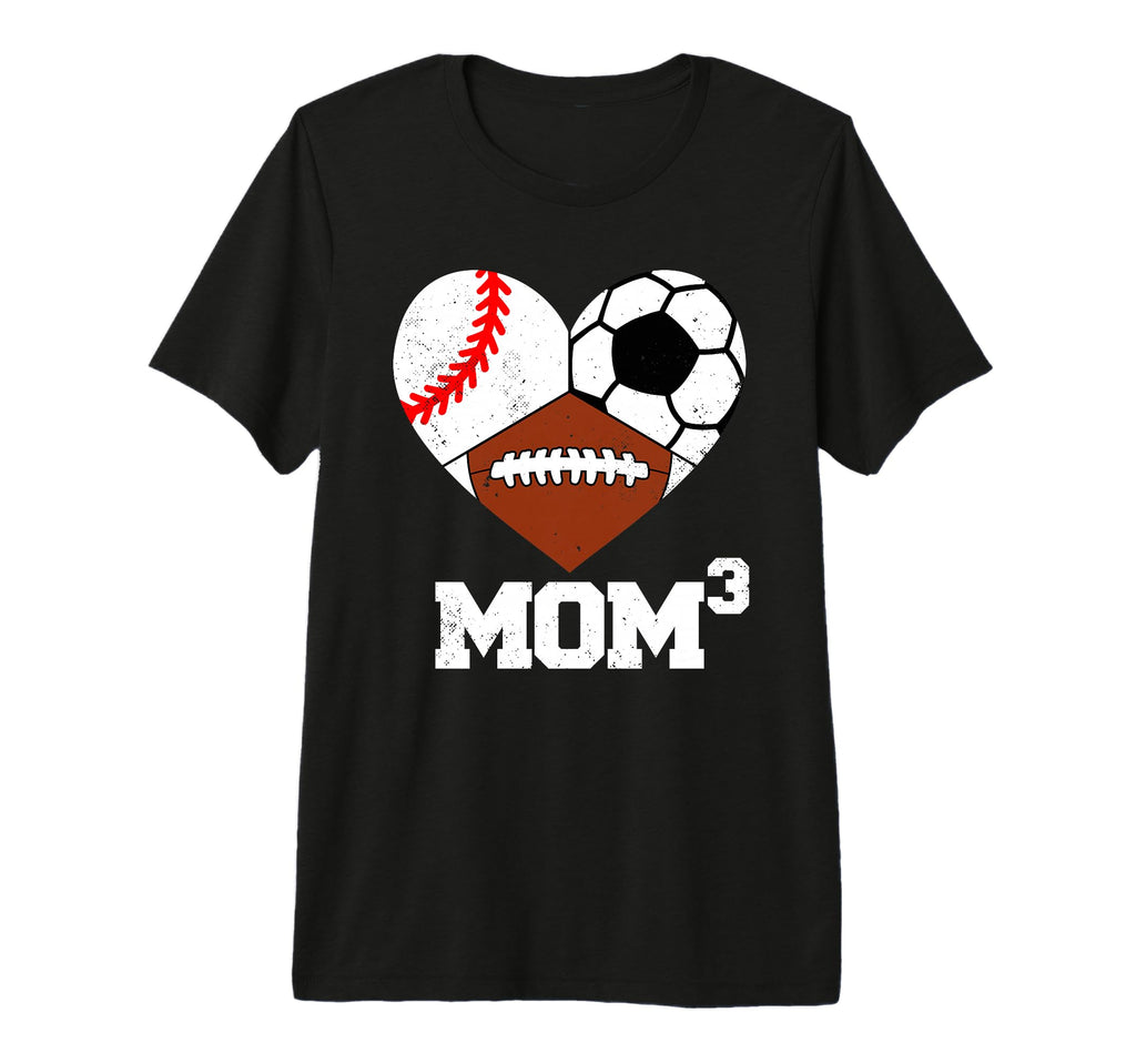 Mom Cubed Mom3 Mom Three Baseball Soccer T-Shirt - Graphic Print Men Women - T-Shirt, Sweatshirt, Hoodie
