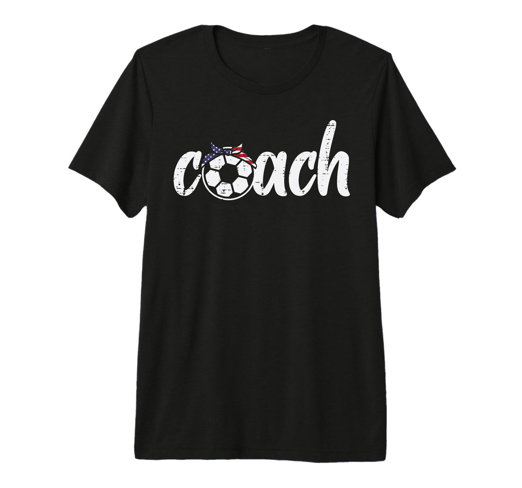 Coach Soccer American Flag Bandana T-Shirt - Aesthetic Graphic Men Women - T-Shirt, Sweatshirt, Hoodie