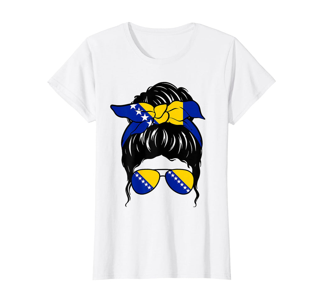 Bosnian Bosnia And Herzegovina Flag T-Shirt - Custom Art Print Men Women - T-Shirt, Sweatshirt, Hoodie