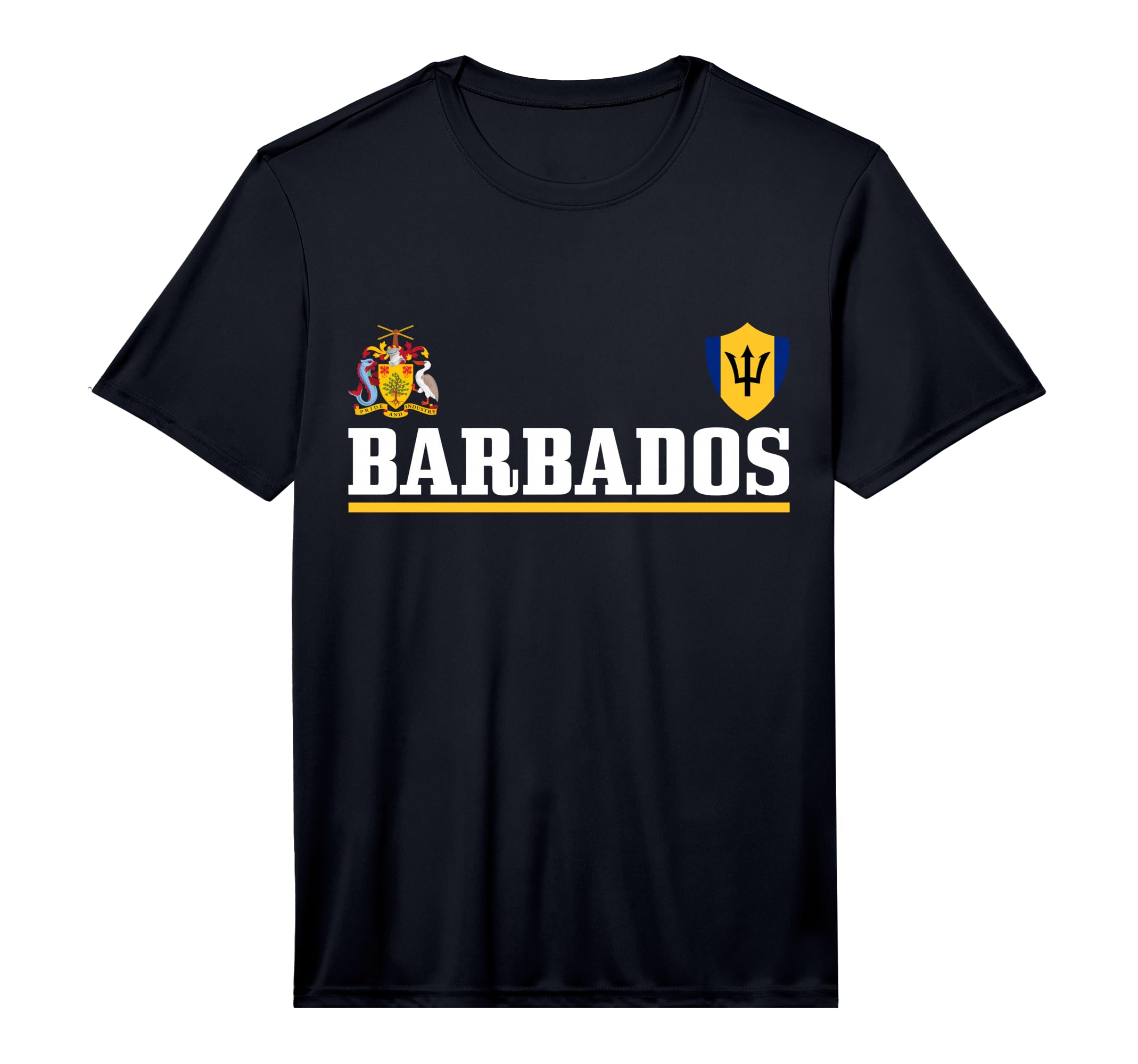Barbados Heart Pride Soccer Sports Fan T-Shirt - Graphic Print Men Women - T-Shirt, Sweatshirt, Hoodie