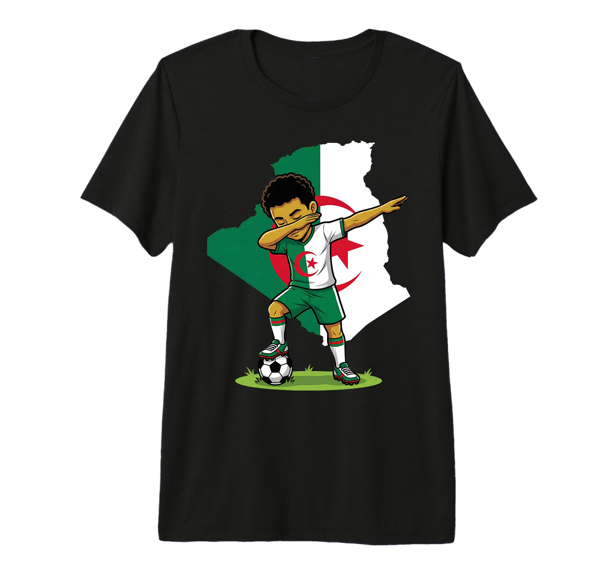 Algeria Soccer Dab Flag Football Tri T-Shirt - Graphic Print Men Women - T-Shirt, Sweatshirt, Hoodie