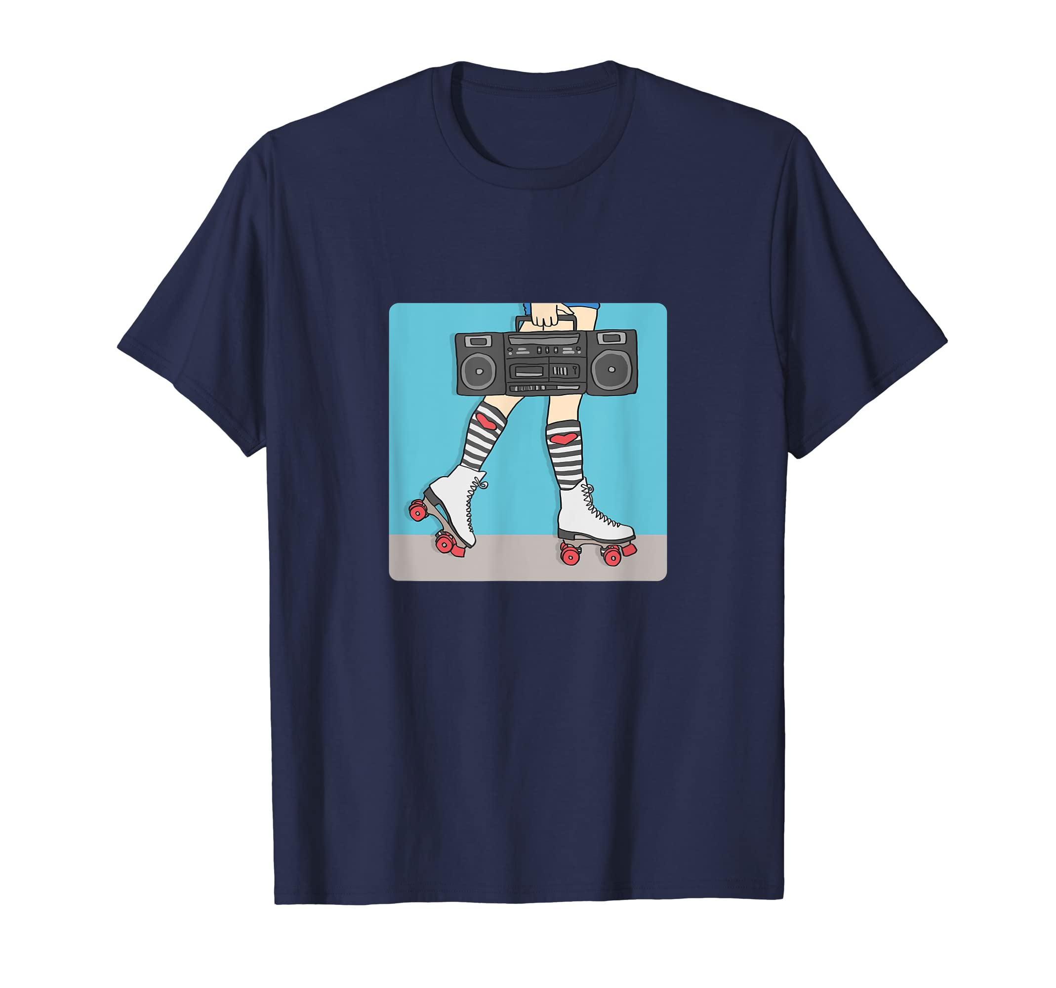 Rollerskates And Boom Box T-Shirt - Minimalist Print Unisex - T-Shirt, Sweatshirt, Hoodie