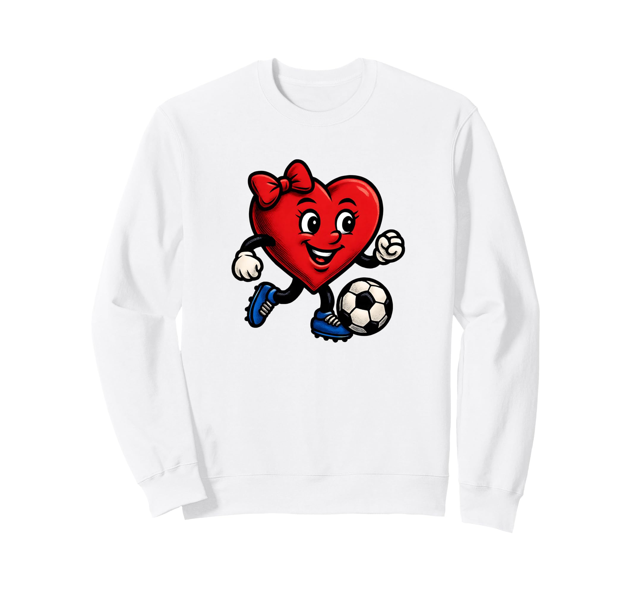 Funny Soccer Heart Coquette Bow Sweatshirt - Unique Graphic Men Women - T-Shirt, Sweatshirt, Hoodie