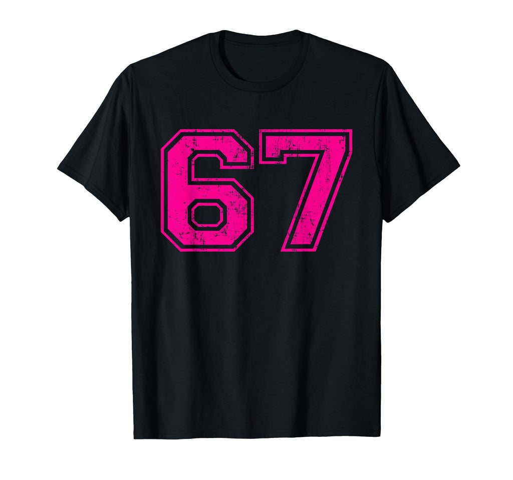 Number 67 Varsity Distressed Sport T-Shirt - Streetwear Style Men Women - T-Shirt, Sweatshirt, Hoodie