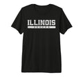 Illinois Soccer White Text Tri Blend T-Shirt - Minimalist Print Men Women - T-Shirt, Sweatshirt, Hoodie