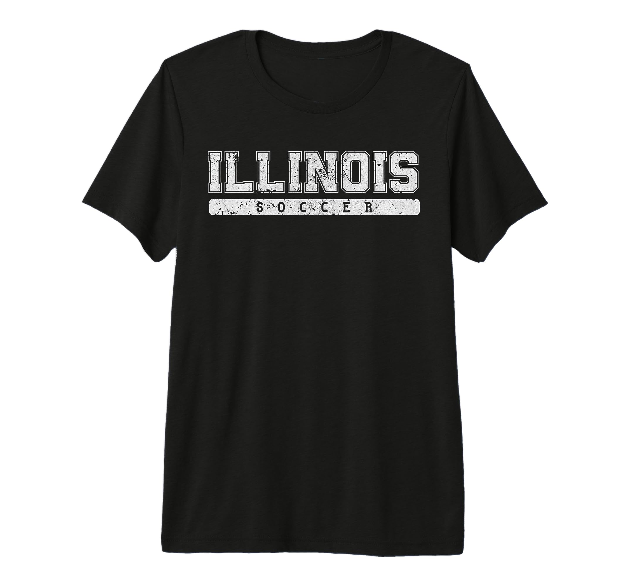 Illinois Soccer White Text Tri Blend T-Shirt - Minimalist Print Men Women - T-Shirt, Sweatshirt, Hoodie
