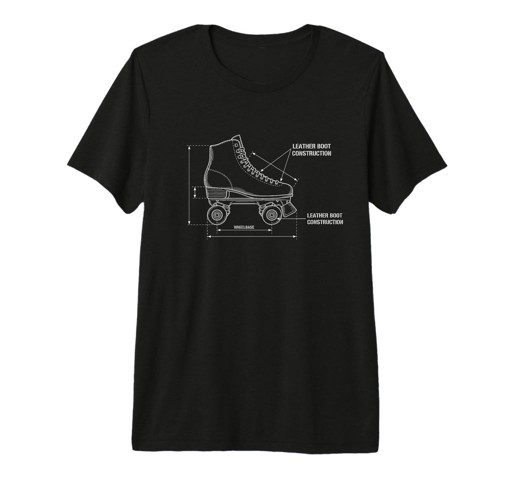 Roller Skate Blueprint Roller Skating T-Shirt - Unique Graphic Men Women - T-Shirt, Sweatshirt, Hoodie
