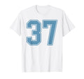 Light Blue Number 37 Jersey Player T-Shirt - Graphic Print for Adults - T-Shirt, Sweatshirt, Hoodie