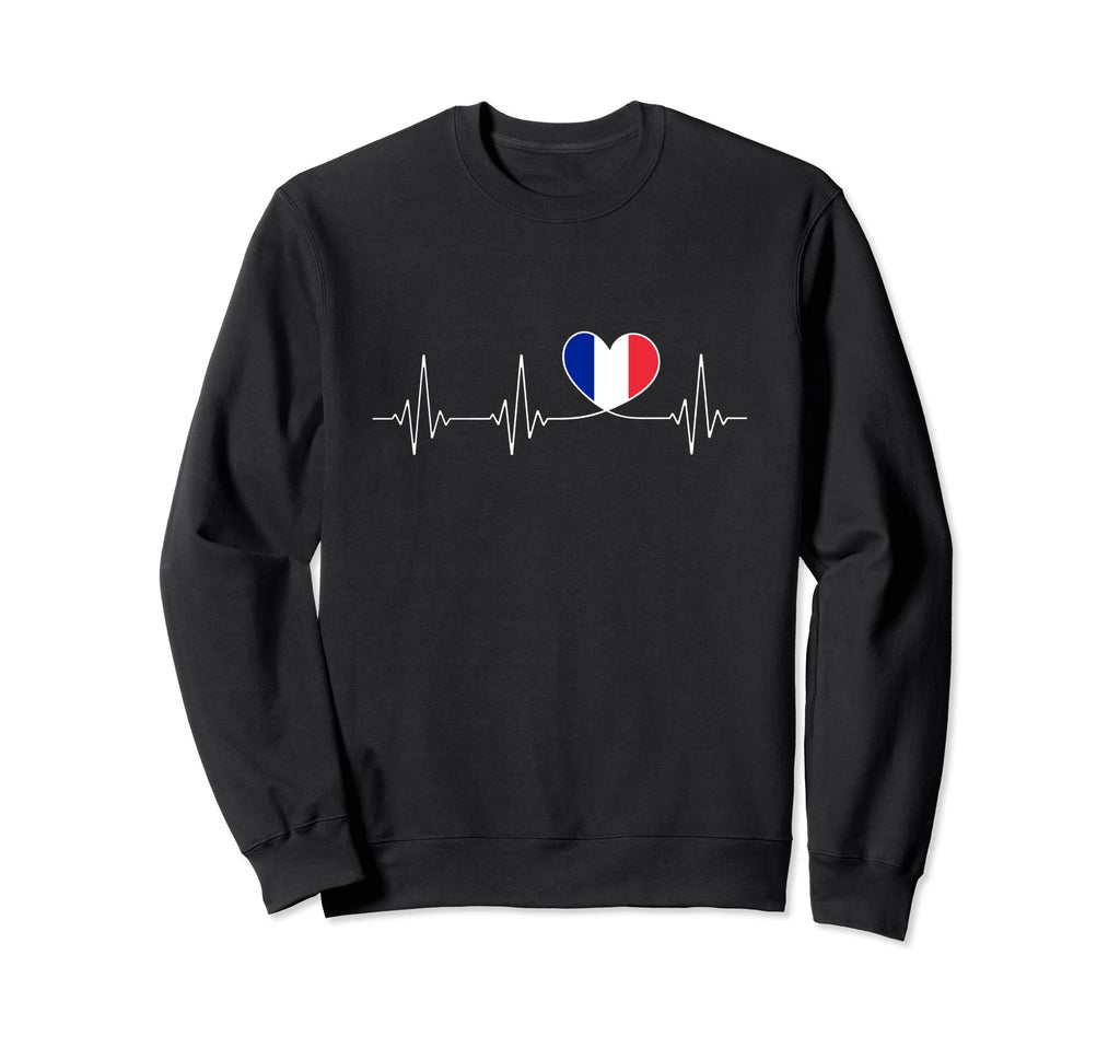 France Love Heartbeat And French Sweatshirt - Casual Everyday Wear Unisex - T-Shirt, Sweatshirt, Hoodie
