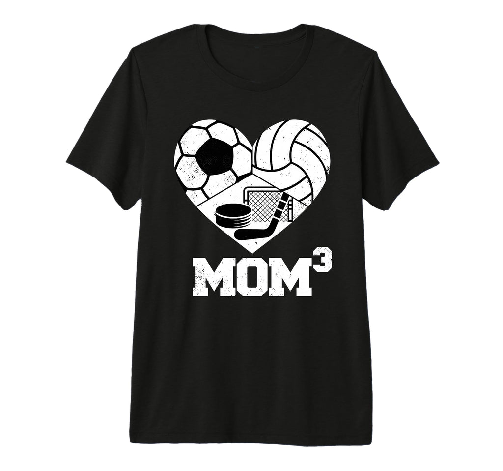 Mom Cubed Mom3 Mom Three Soccer T-Shirt - Custom Art Print for Adults - T-Shirt, Sweatshirt, Hoodie