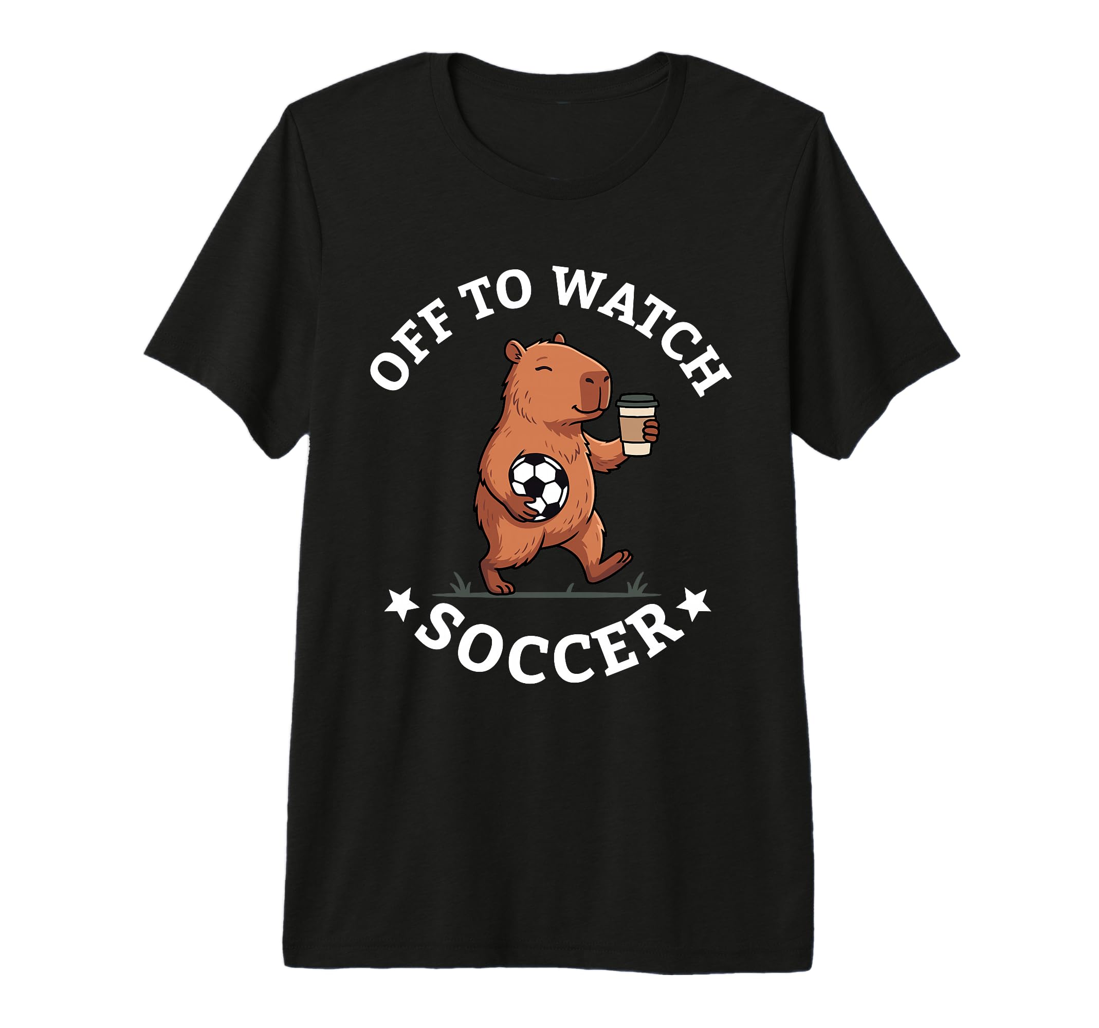 Off To Watch Soccer Mom Funny Capybara T-Shirt - Unique Graphic for Adults - T-Shirt, Sweatshirt, Hoodie