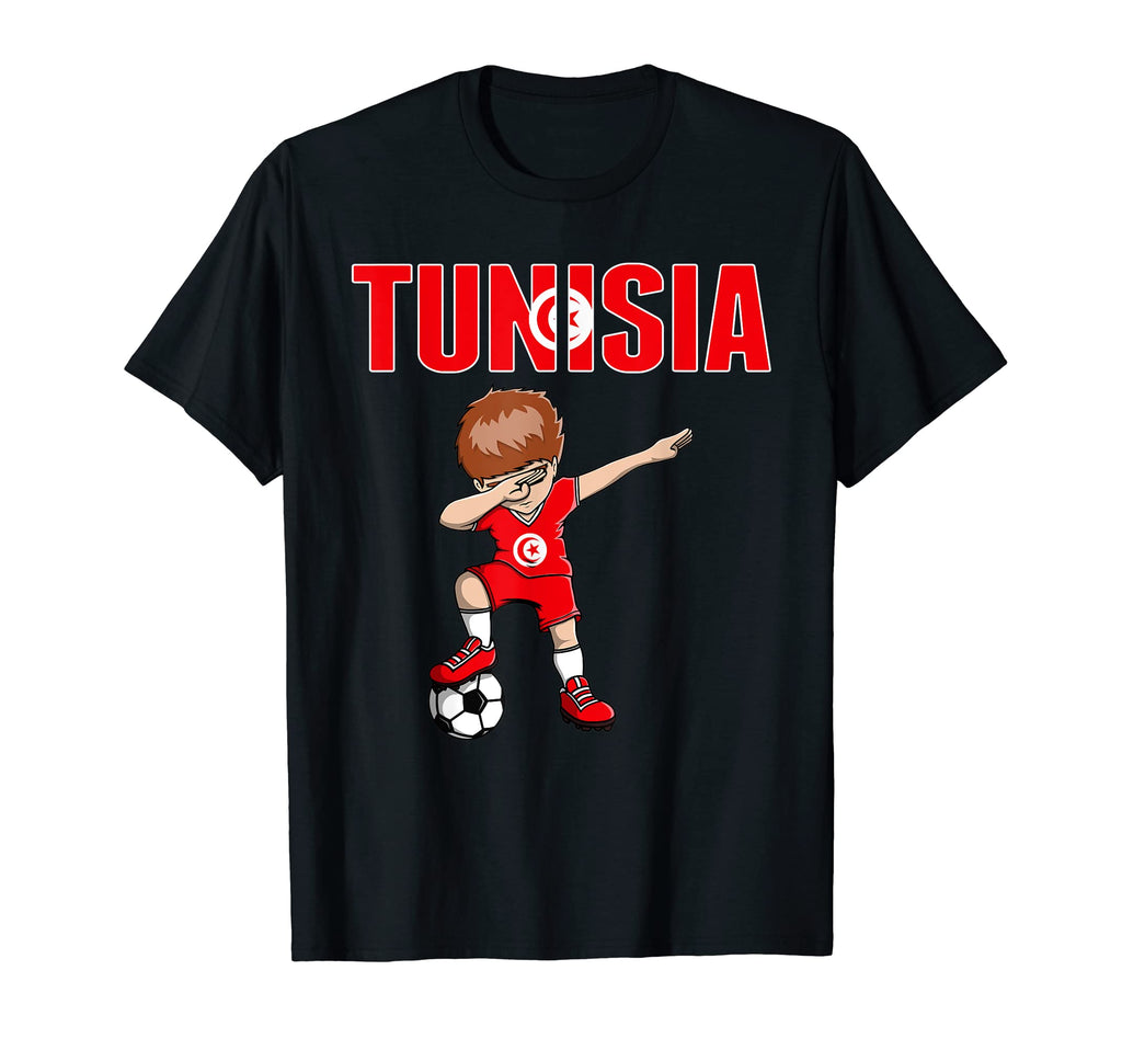 Dabbing Soccer Tunisia Soccer Fans T-Shirt - Fun Novelty Design for Adults - T-Shirt, Sweatshirt, Hoodie