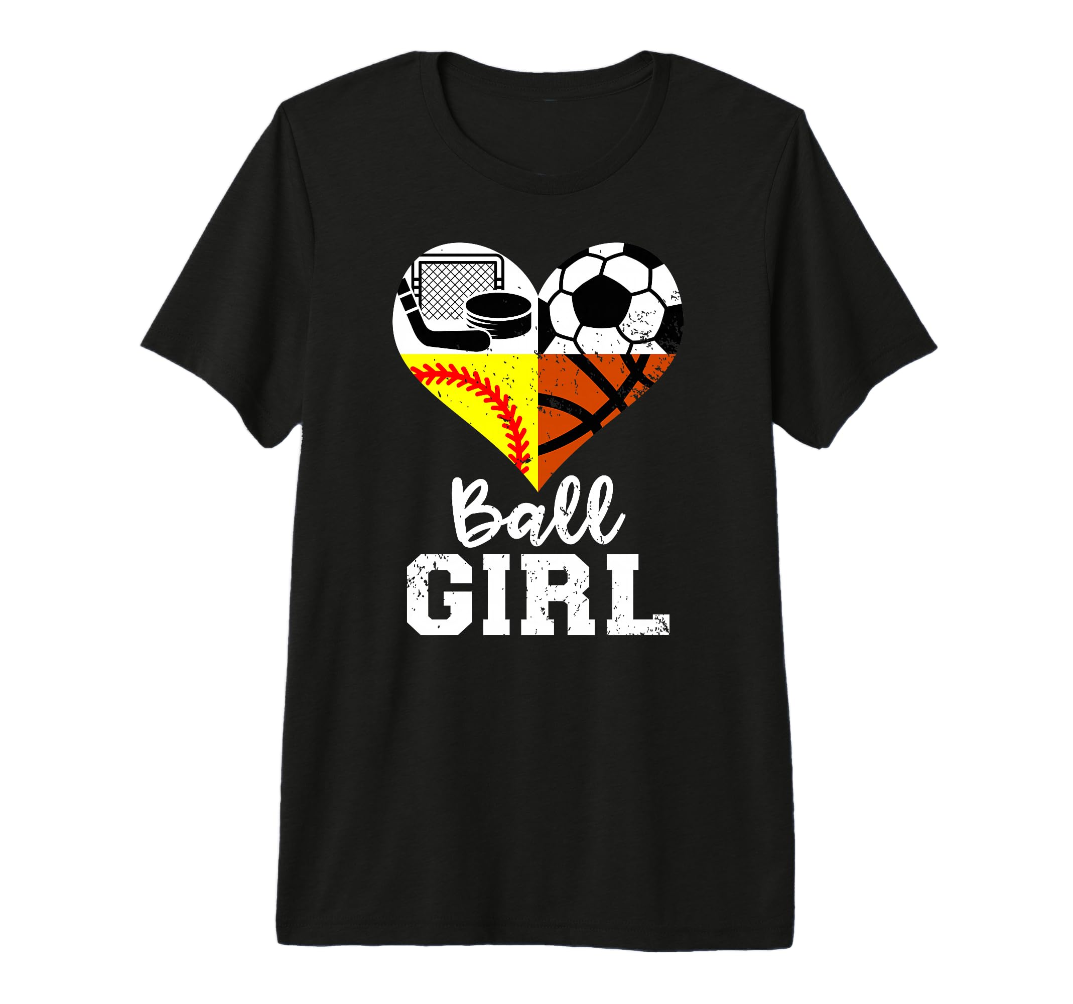 Ball Heart Soccer Softball Basketball T-Shirt - Graphic Print Unisex - T-Shirt, Sweatshirt, Hoodie