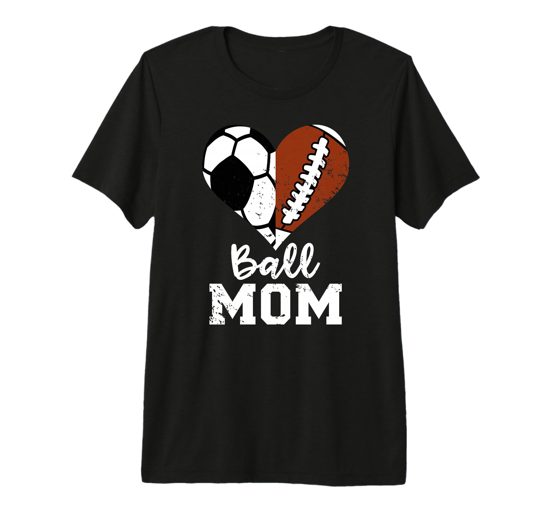 Ball Mom Heart Funny Football Soccer Mom T-Shirt - Streetwear Style Unisex - T-Shirt, Sweatshirt, Hoodie