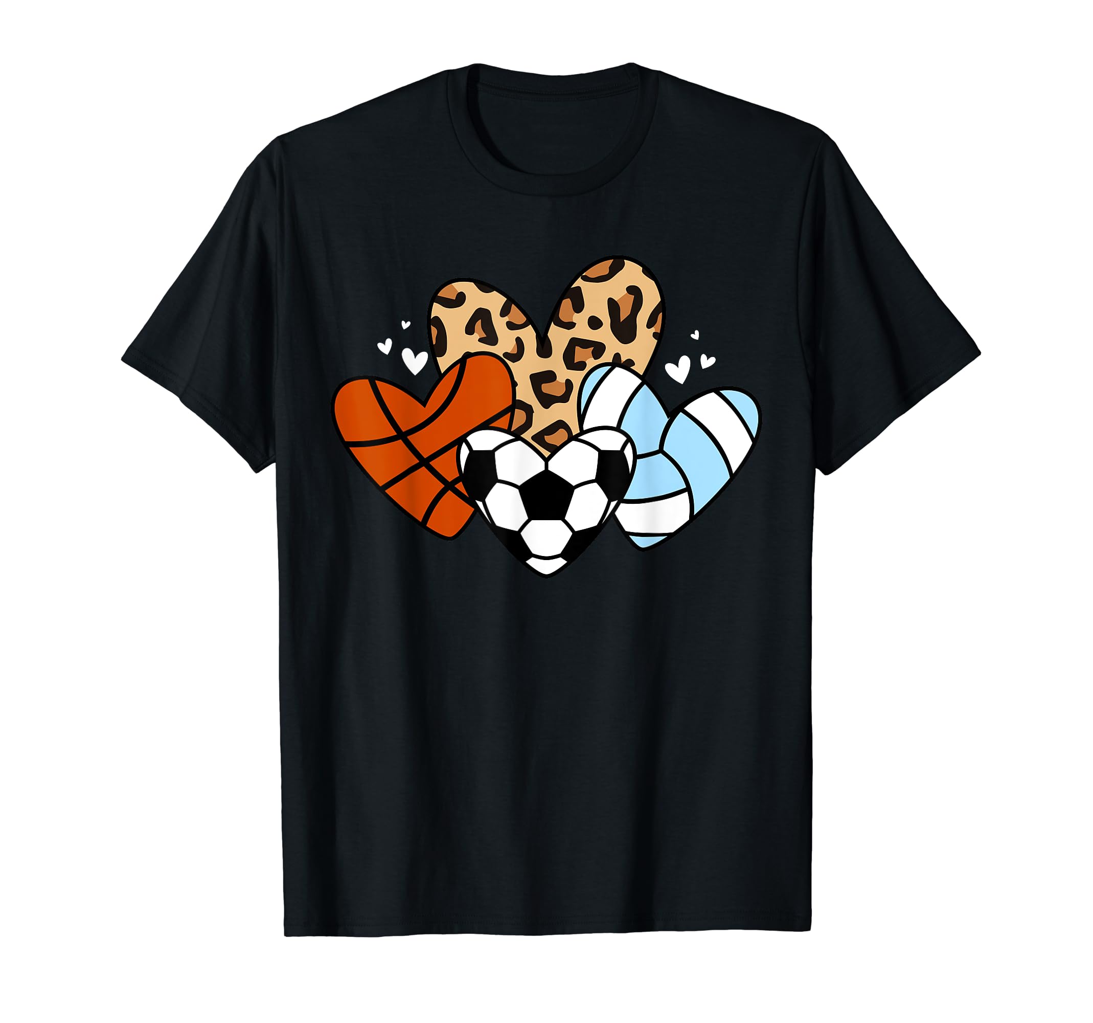 Soccer Basketball Volleyball Heart T-Shirt - Unique Graphic for Adults - T-Shirt, Sweatshirt, Hoodie
