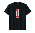 1 Sport White Red Plain Number T-Shirt - Novelty Apparel for Adults - T-Shirt, Sweatshirt, Hoodie