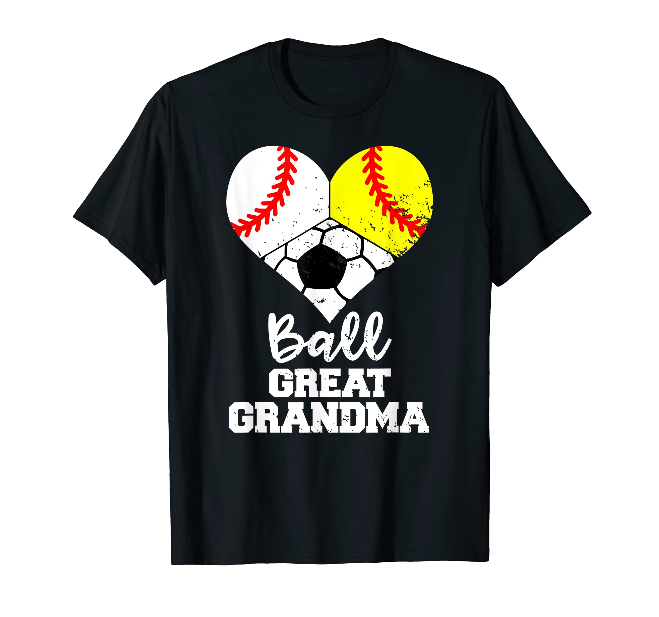 Ball Great Grandma Heart Baseball T-Shirt - Novelty Apparel Men Women - T-Shirt, Sweatshirt, Hoodie
