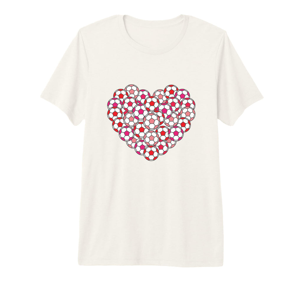 Heart Shaped Soccer Ball Pattern Tri T-Shirt - Fun Novelty Design Unisex - T-Shirt, Sweatshirt, Hoodie