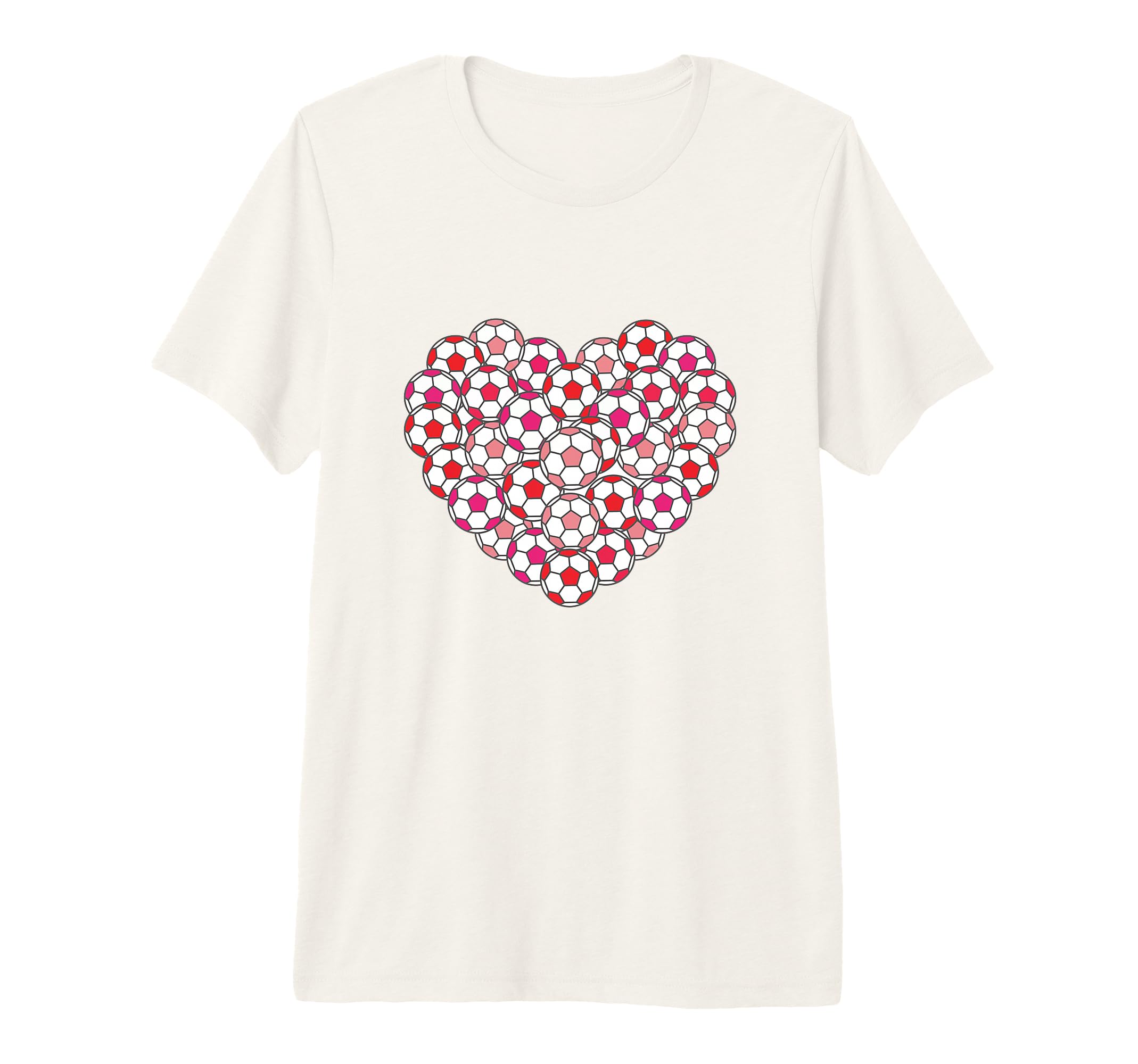 Heart Shaped Soccer Ball Pattern Tri T-Shirt - Fun Novelty Design Unisex - T-Shirt, Sweatshirt, Hoodie