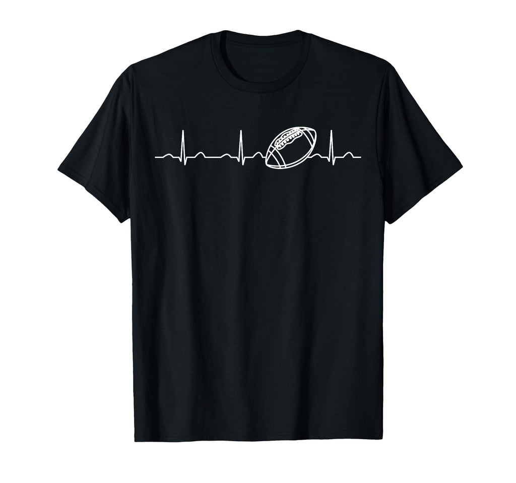 Funny Football Ball Heartbeat Fan T-Shirt - Minimalist Print Unisex - T-Shirt, Sweatshirt, Hoodie