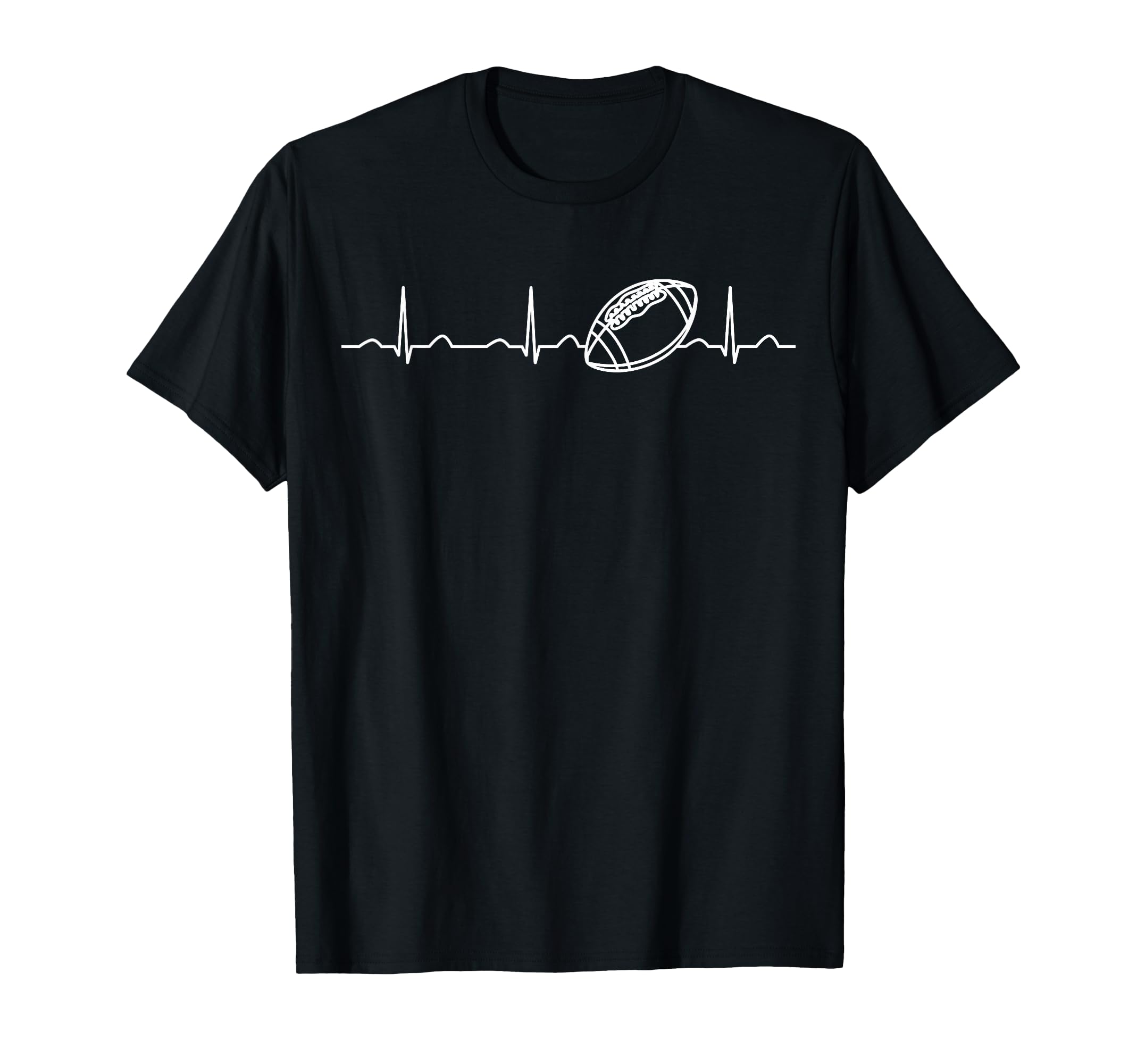 Funny Football Ball Heartbeat Fan T-Shirt - Minimalist Print Unisex - T-Shirt, Sweatshirt, Hoodie
