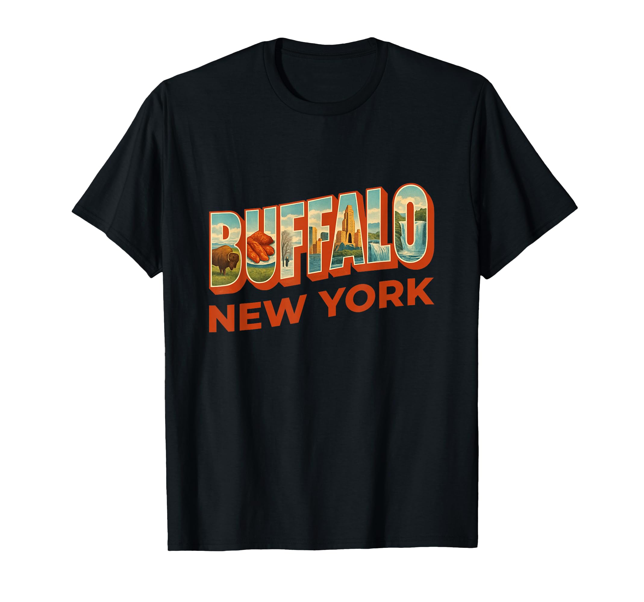 Buffalo New York Famous Icons Inside T-Shirt - Custom Art Print Unisex - T-Shirt, Sweatshirt, Hoodie