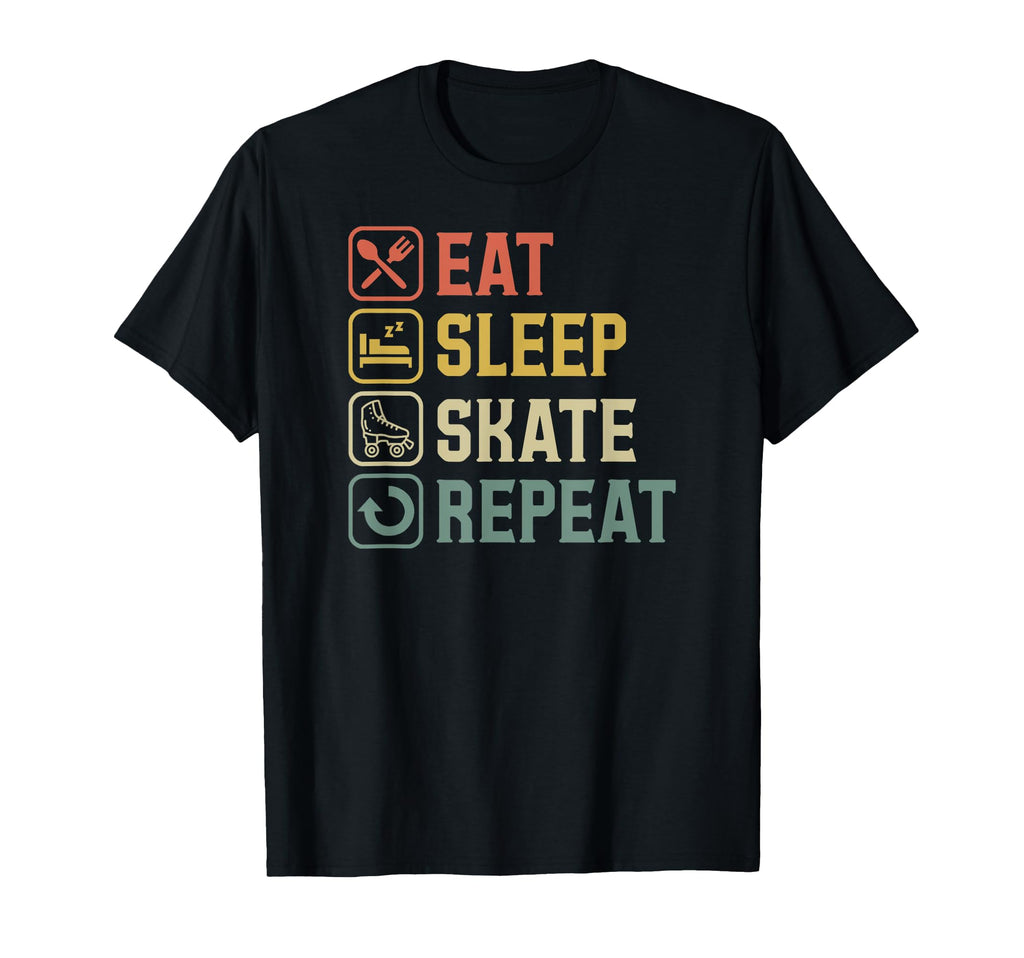 Eat Sleep Skate Repeat Roller Skating T-Shirt - Aesthetic Graphic Unisex - T-Shirt, Sweatshirt, Hoodie