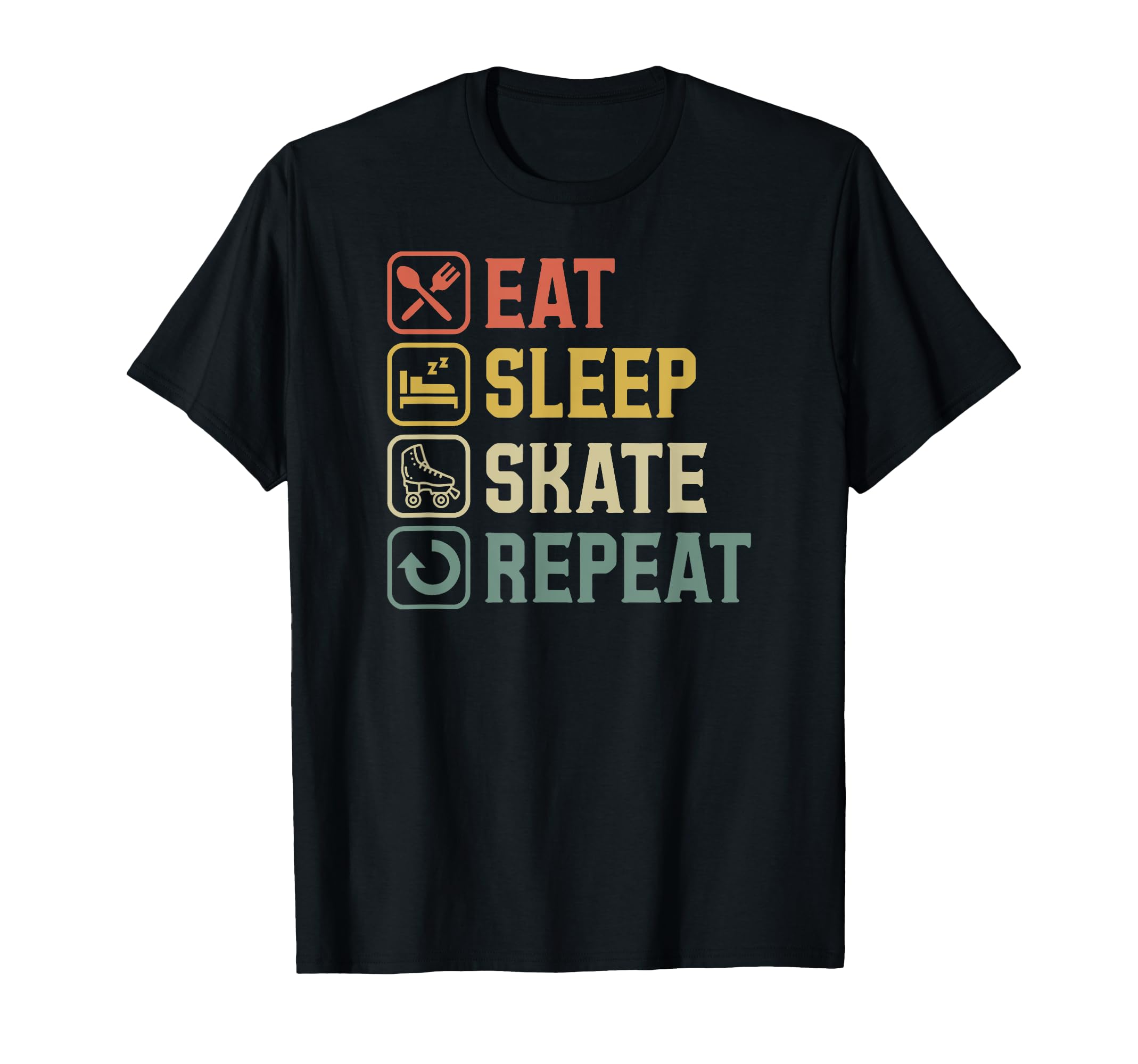 Eat Sleep Skate Repeat Roller Skating T-Shirt - Aesthetic Graphic Unisex - T-Shirt, Sweatshirt, Hoodie