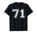 Number 71 Seventy One Distressed T-Shirt - Custom Art Print Men Women - T-Shirt, Sweatshirt, Hoodie