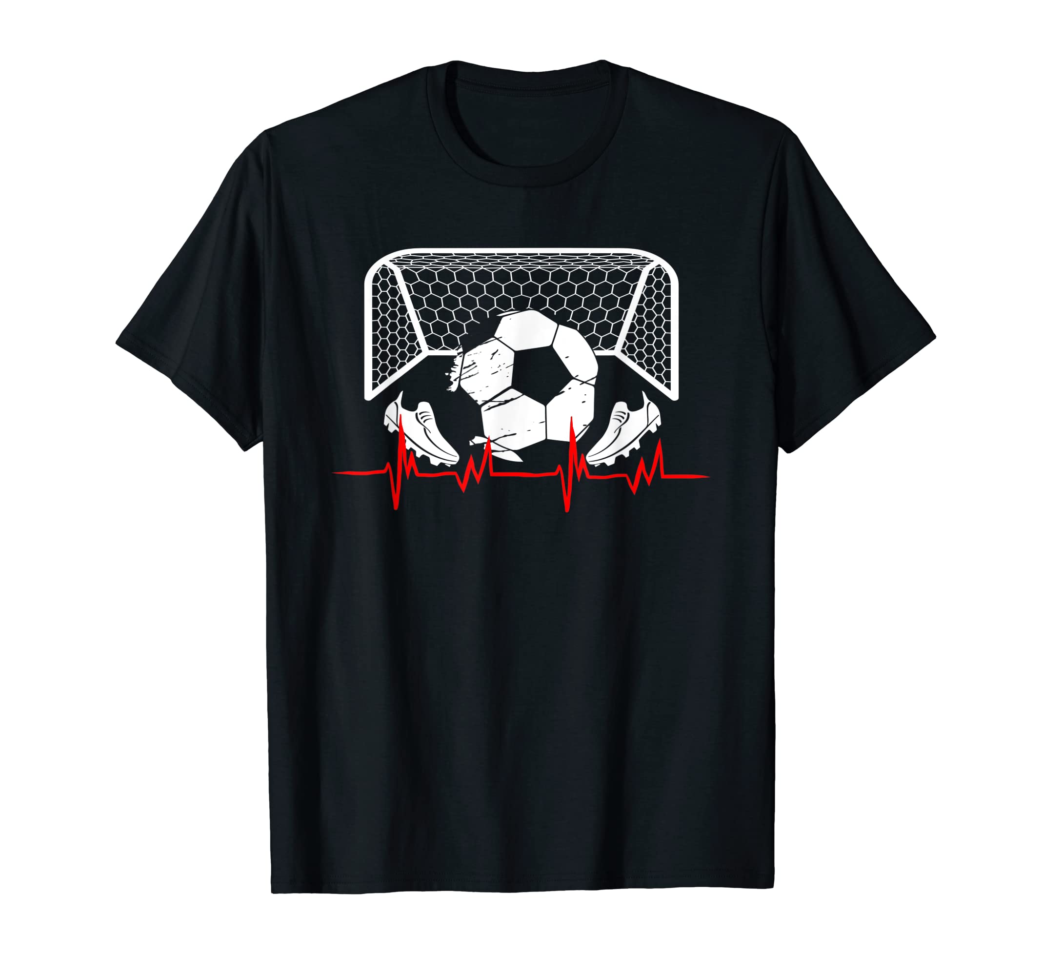 Football Heartbeat Red Soccer Pulse T-Shirt - Trendy Graphic Men Women - T-Shirt, Sweatshirt, Hoodie