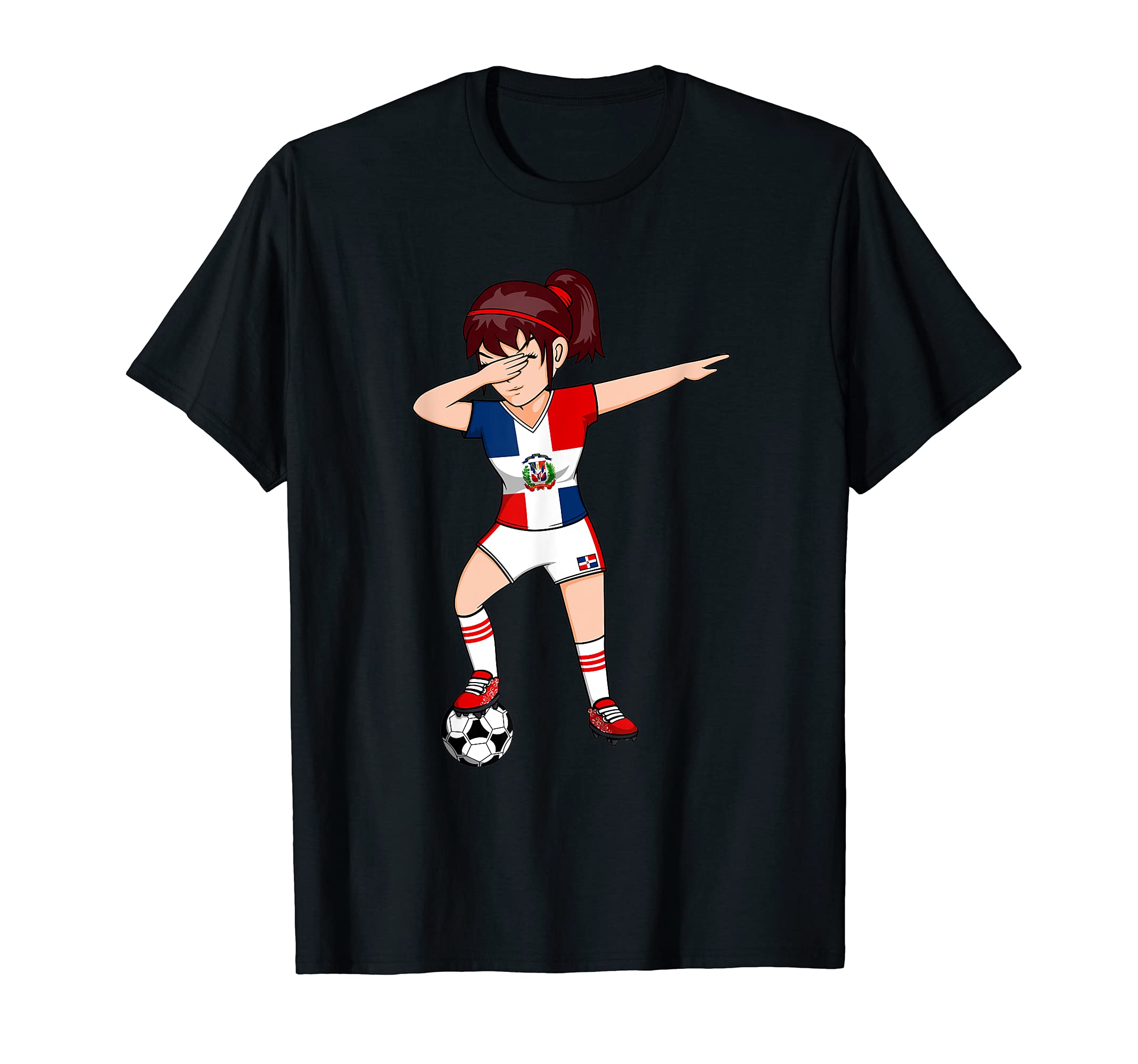 Dabbing Soccer Dominican Republic T-Shirt - Trendy Graphic for Adults - T-Shirt, Sweatshirt, Hoodie
