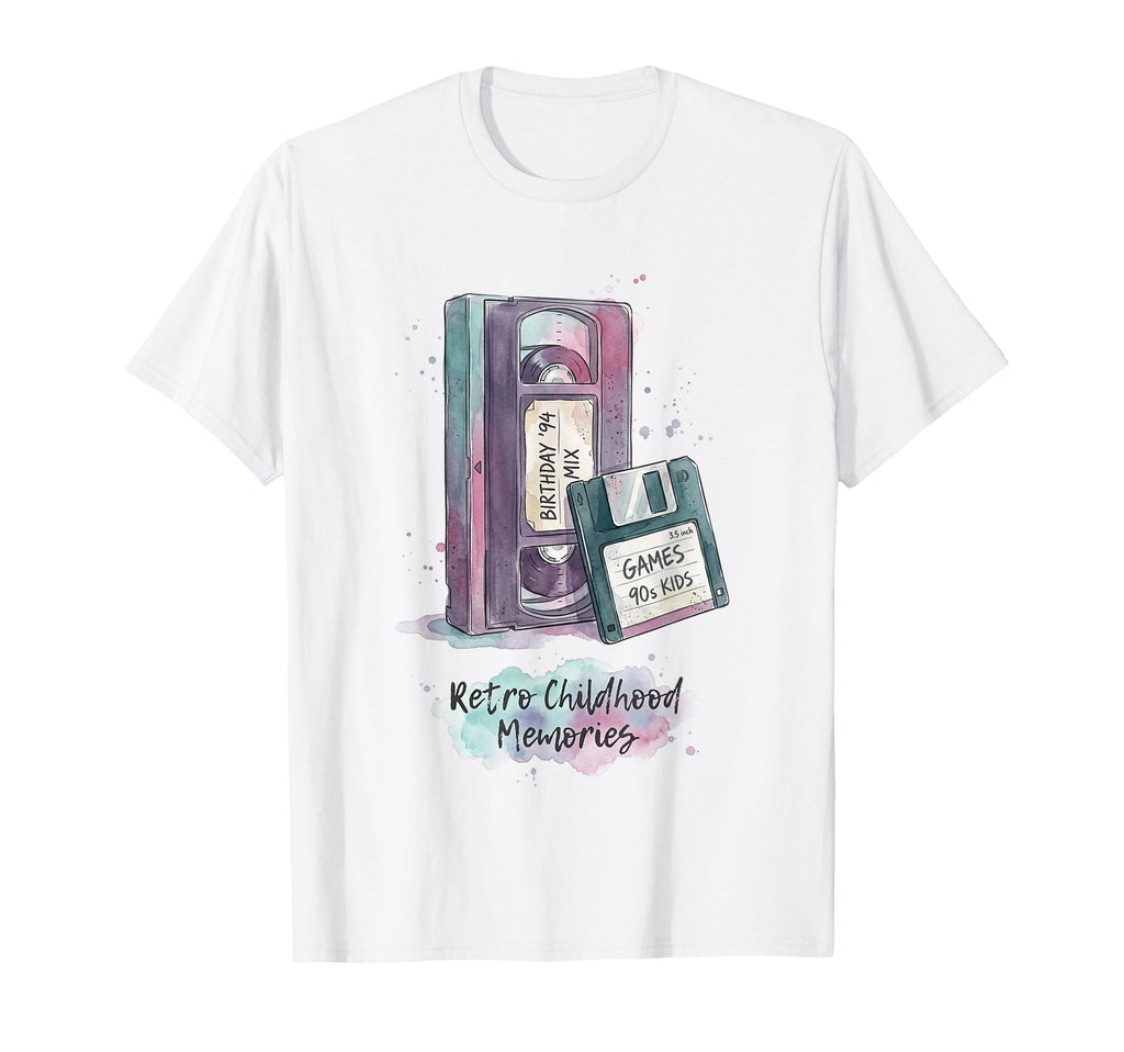 Childhood Memories Vhs Tape Floppy Disk T-Shirt - Streetwear Style Unisex - T-Shirt, Sweatshirt, Hoodie
