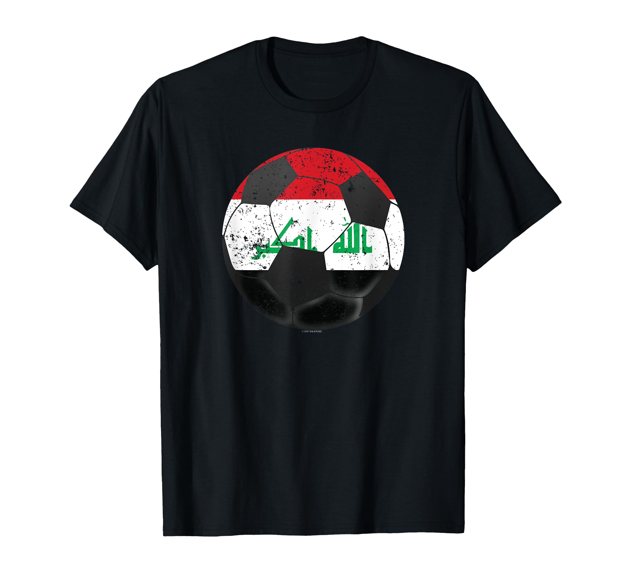 Soccer Ball Iraq Flag Iraqi Flag T-Shirt - Casual Everyday Wear for Adults - T-Shirt, Sweatshirt, Hoodie