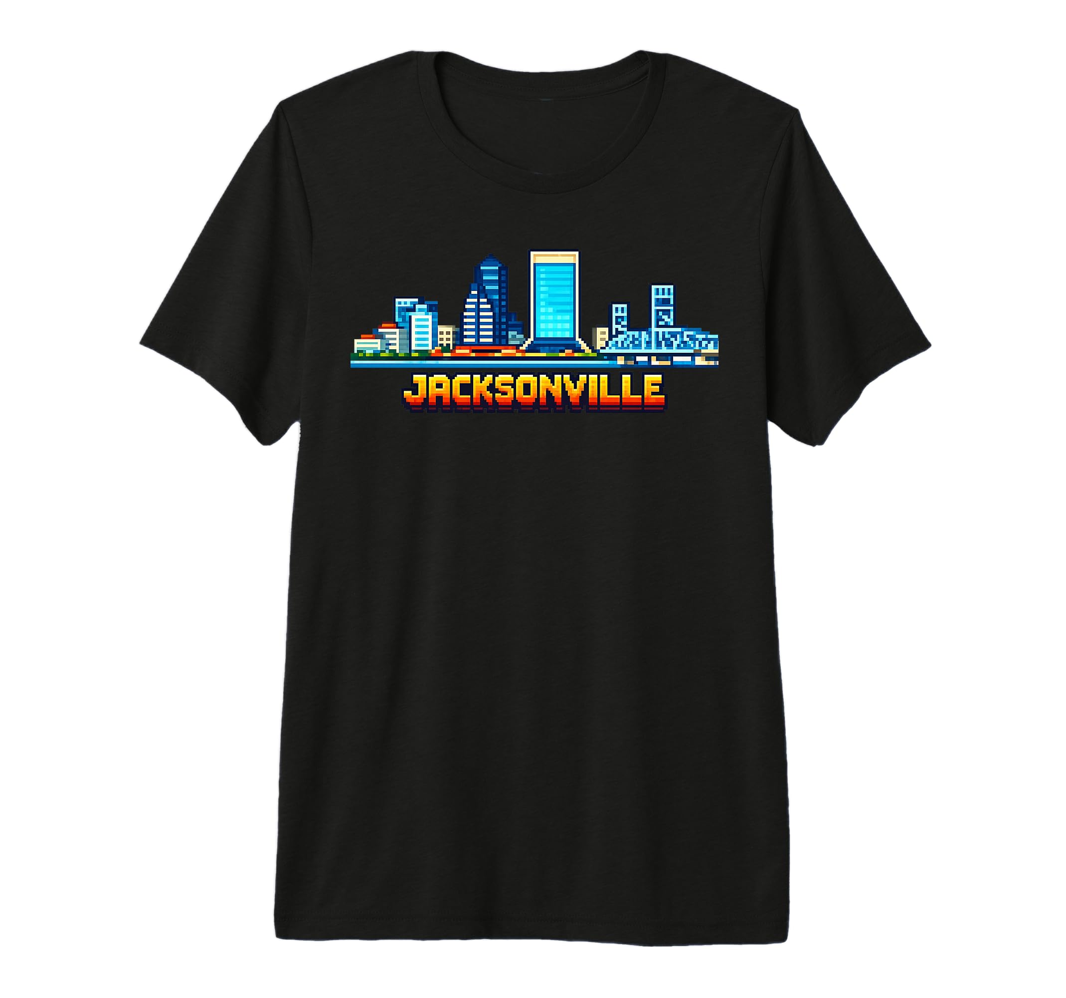 Jacksonville 8 Bit Video Arcade Gamer T-Shirt - Trendy Graphic Unisex - T-Shirt, Sweatshirt, Hoodie