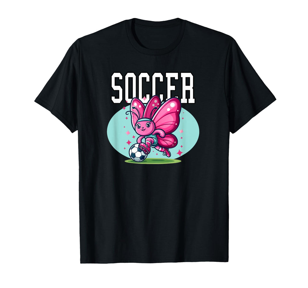 Soccer Butterfly Playing Soccer T-Shirt - Graphic Print for Adults - T-Shirt, Sweatshirt, Hoodie