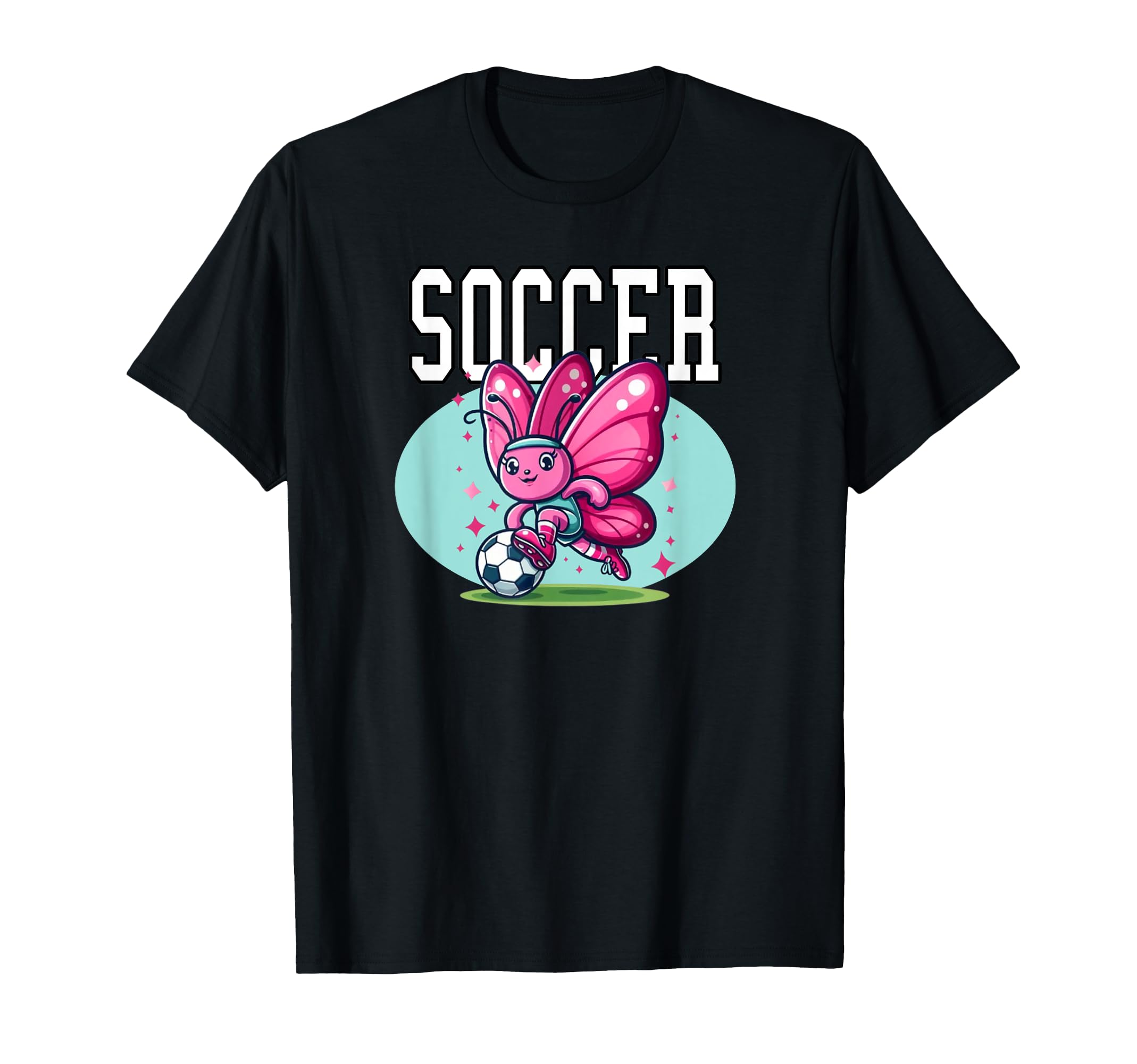 Soccer Butterfly Playing Soccer T-Shirt - Graphic Print for Adults - T-Shirt, Sweatshirt, Hoodie