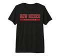 New Mexico Soccer Red Text Tri Blend T-Shirt - Trendy Graphic Men Women - T-Shirt, Sweatshirt, Hoodie