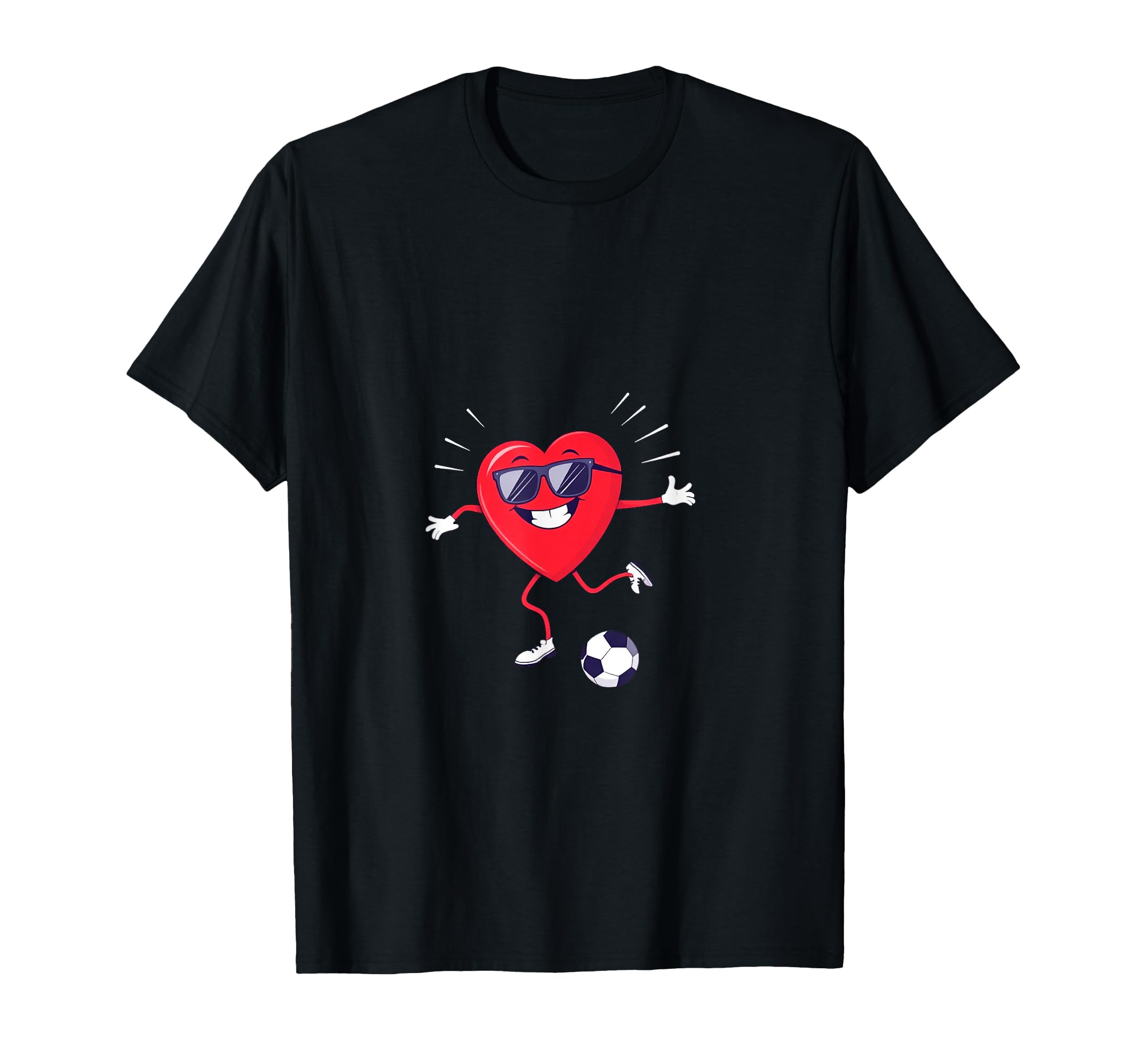 Cartoon Heart Soccer Gift Sweatshirt - Fun Novelty Design for Adults - T-Shirt, Sweatshirt, Hoodie