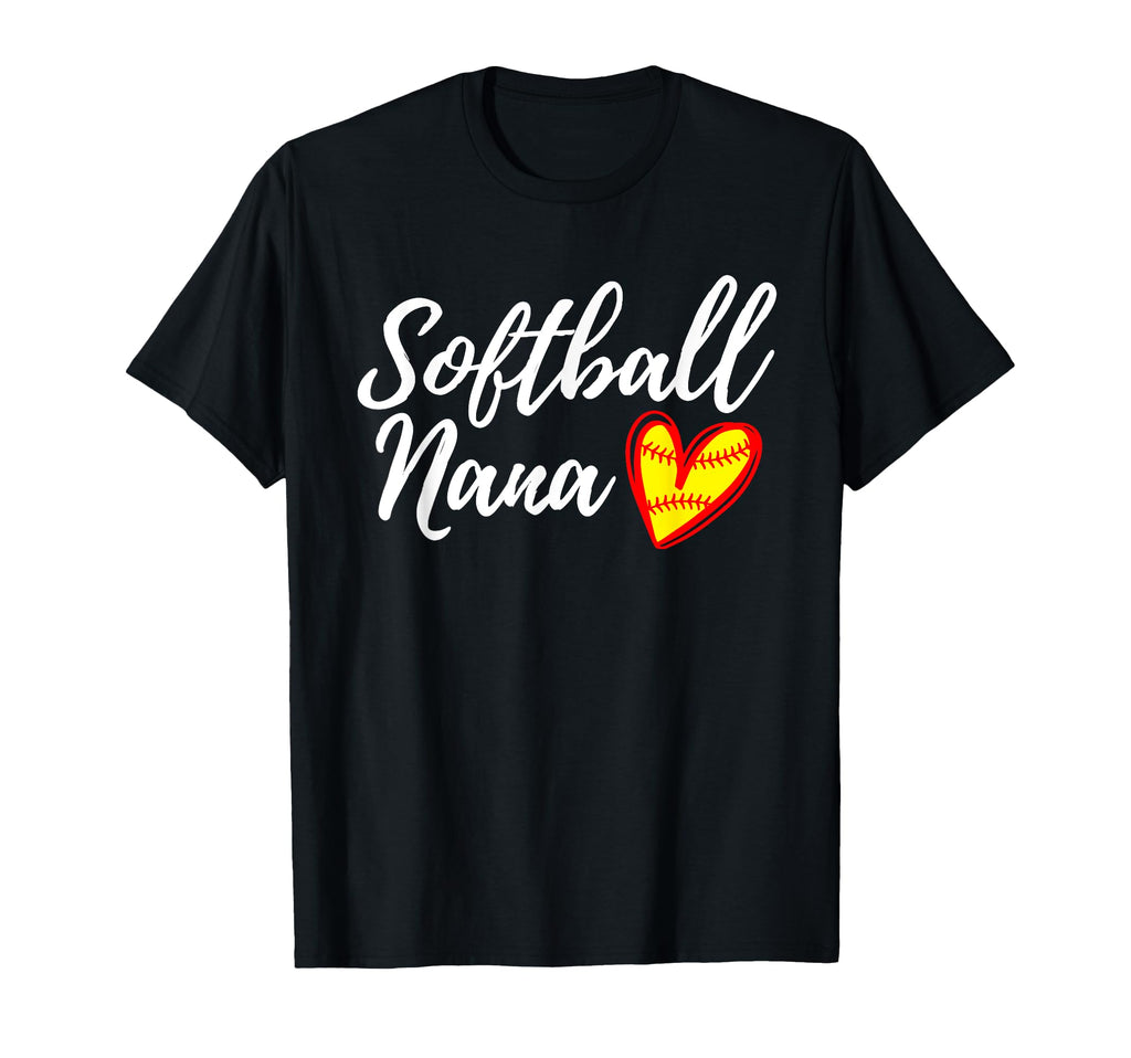 Softball Nana Heart Matching Grandma T-Shirt - Custom Art Print for Adults - T-Shirt, Sweatshirt, Hoodie