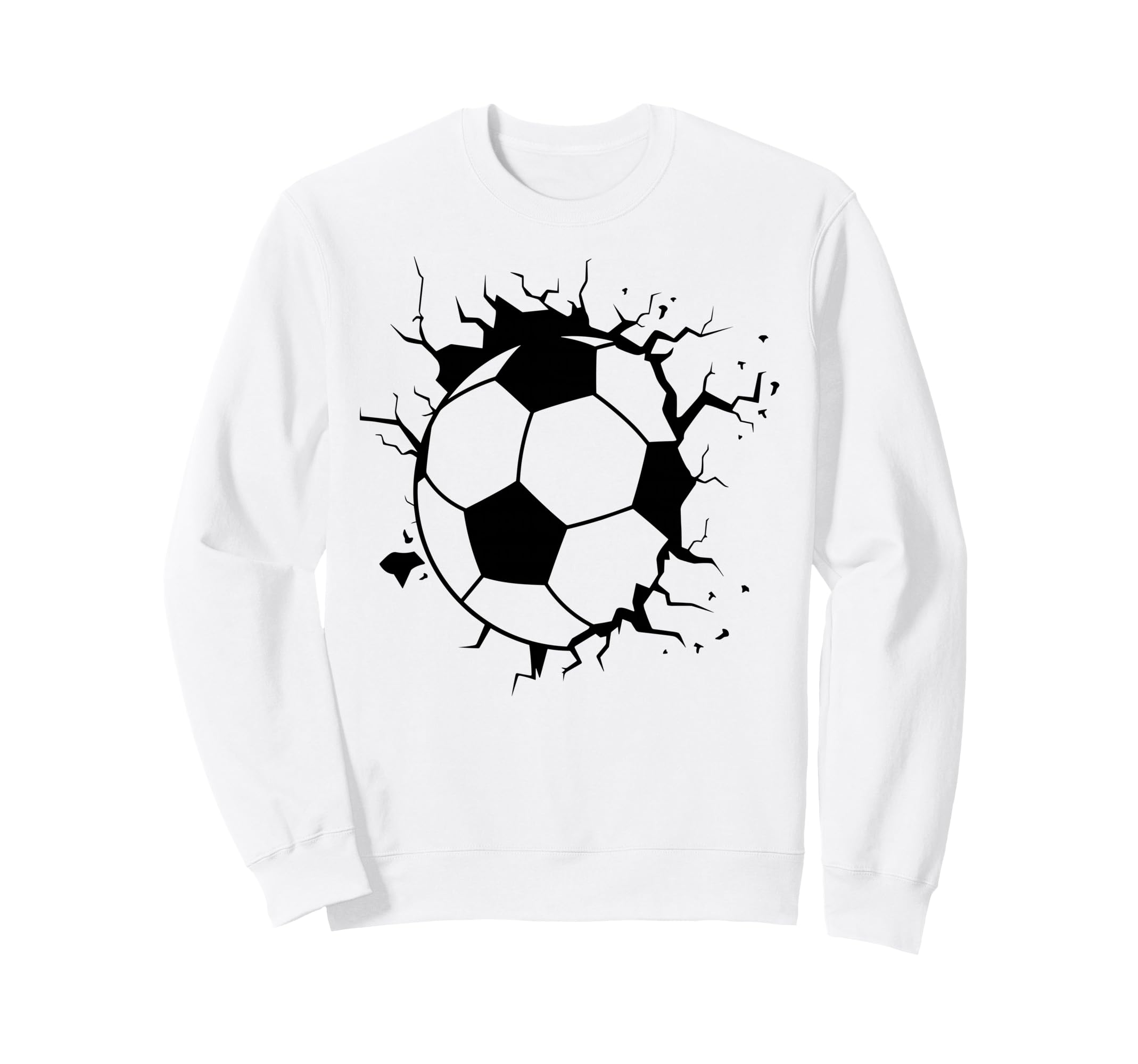 Soccer Ball Crashing Through Wall Sweatshirt - Novelty Apparel Men Women - T-Shirt, Sweatshirt, Hoodie